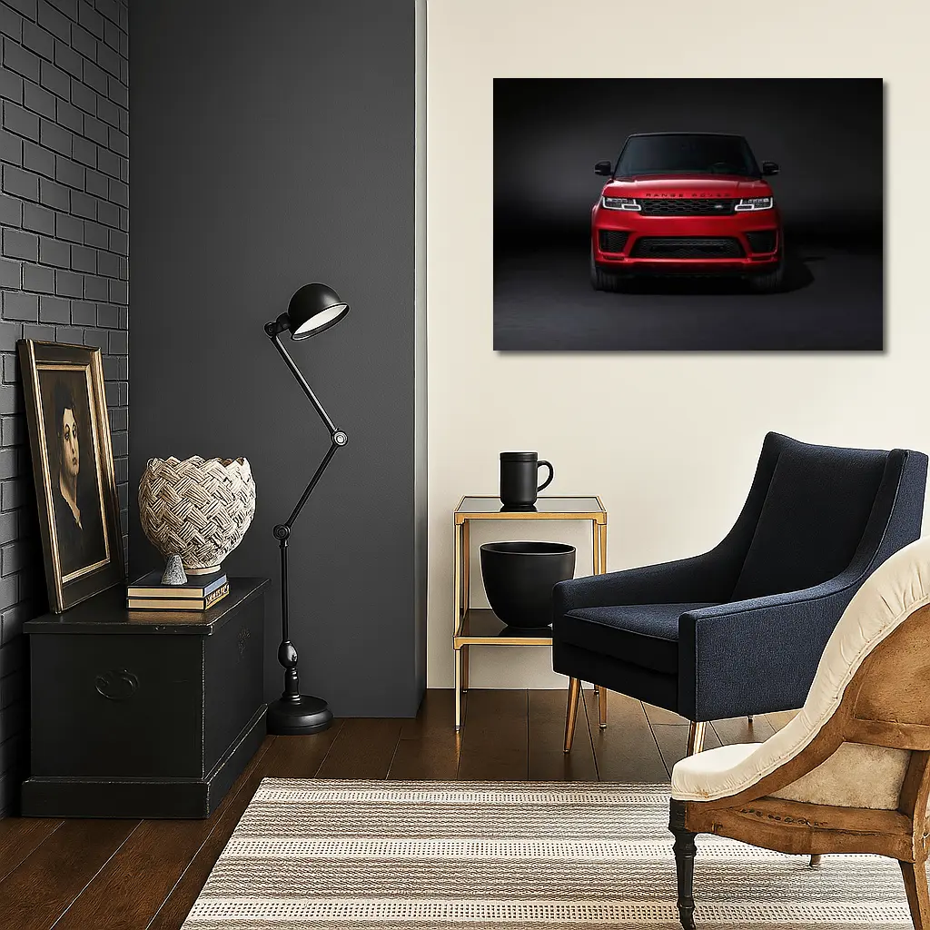 Red Range Rover Sport Dark Studio Background – Wall Art