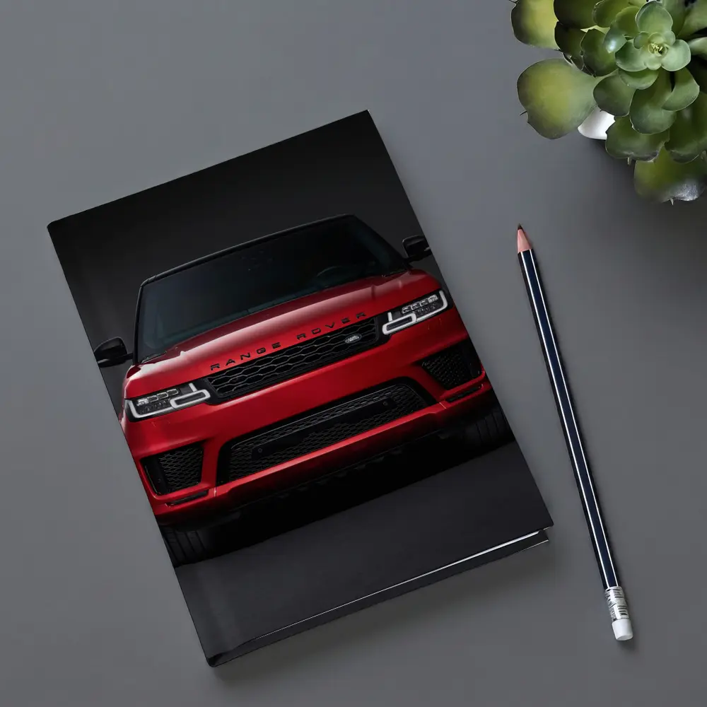 Red Range Rover Sport Dark Studio Background – Notebooks