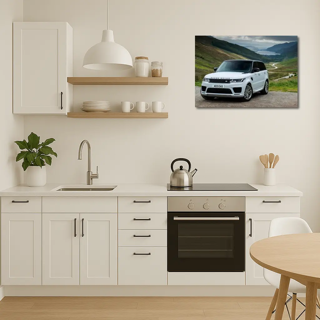 Range Rover Sport White Scottish Highland Landscape – Wall Art