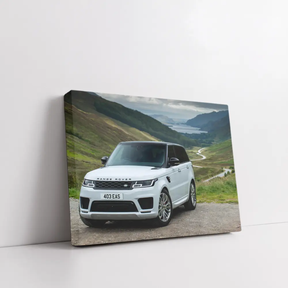 Range Rover Sport White Scottish Highland Landscape – Wall Art