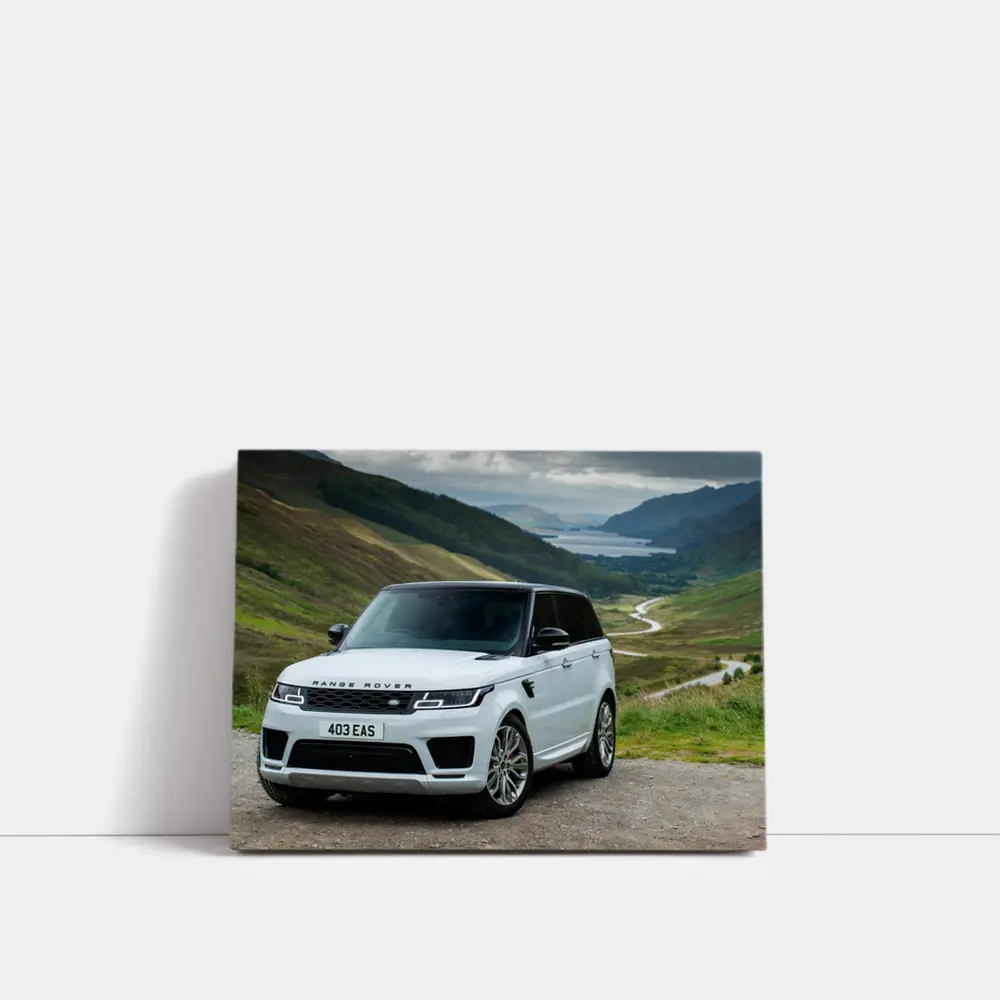 Range Rover Sport White Scottish Highland Landscape – Wall Art
