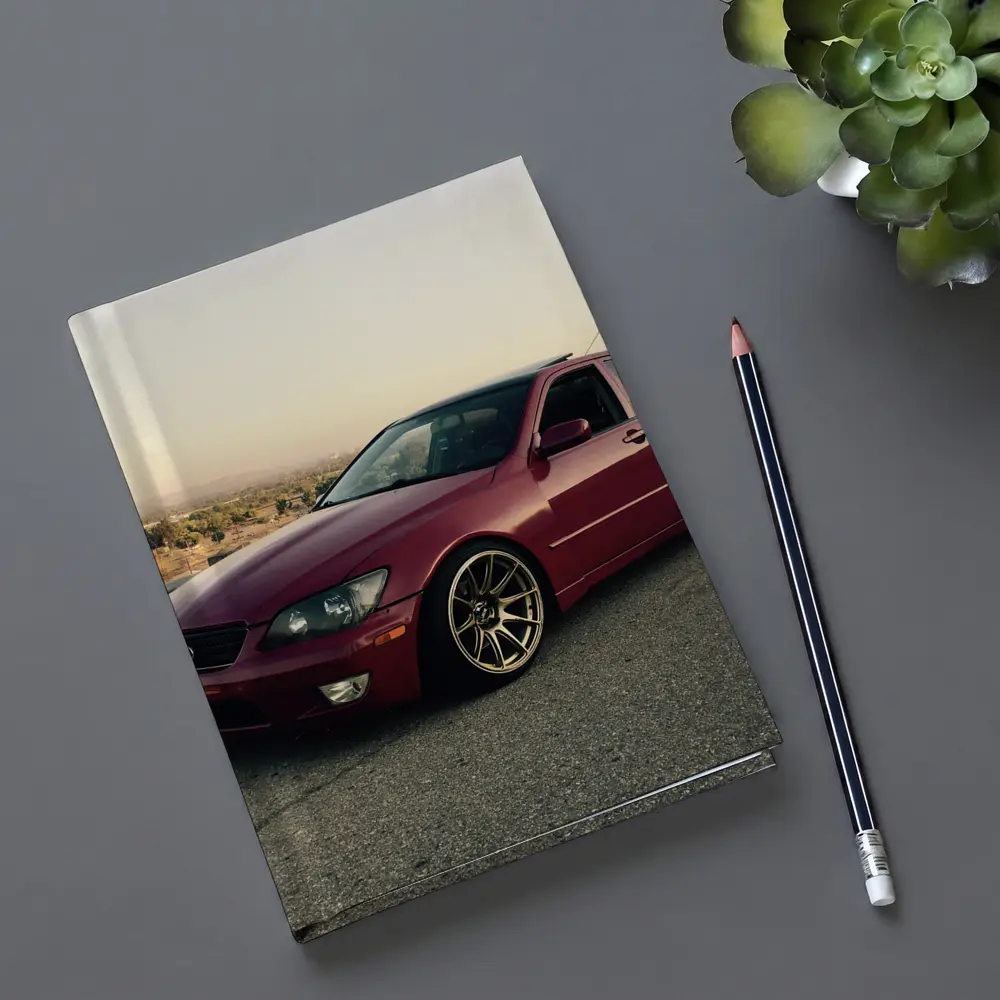 Lexus IS300 Red Sedan Parked Overlooking Valley – Notebooks