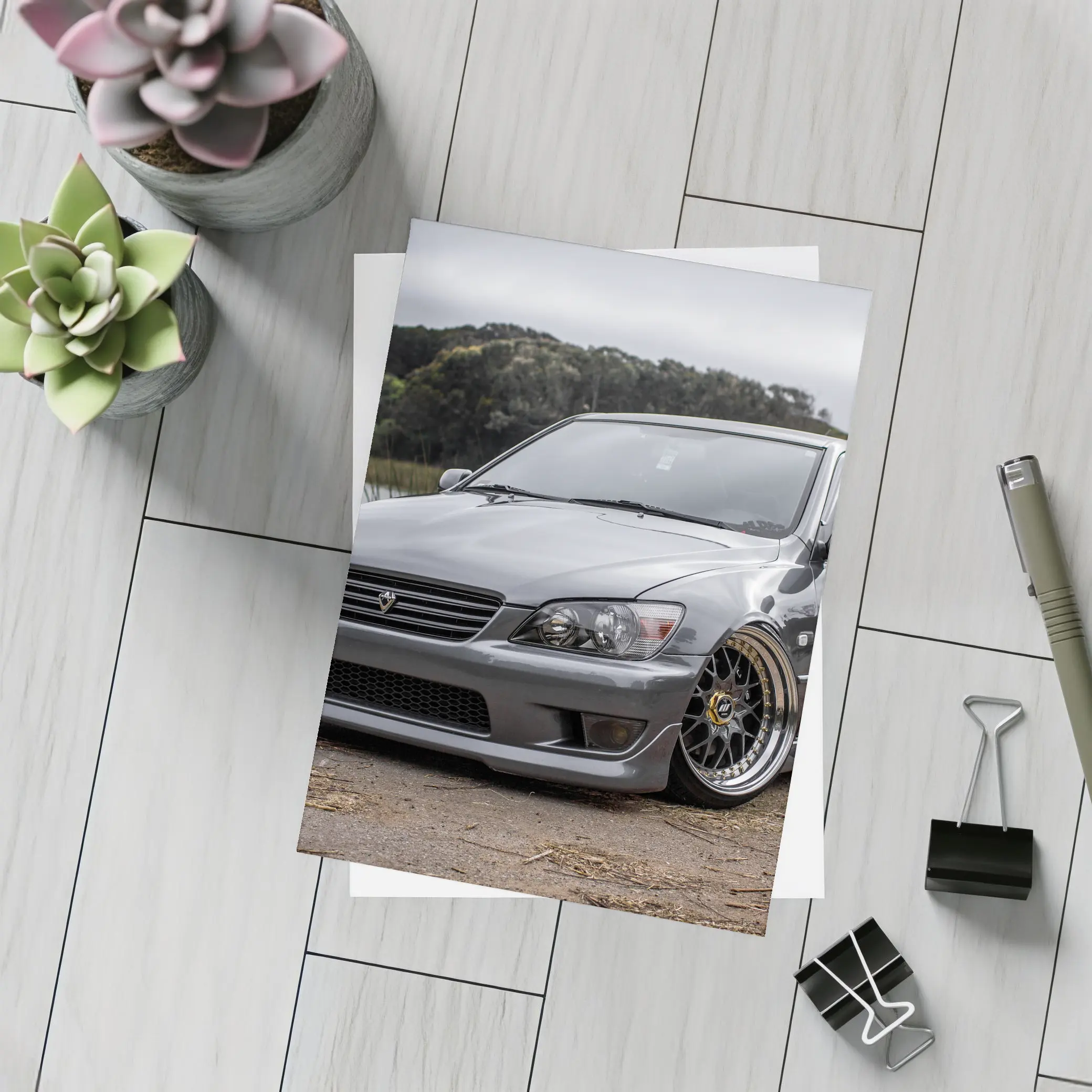 Toyota Altezza Slammed Stance Gray Cloudy Day – Postcards