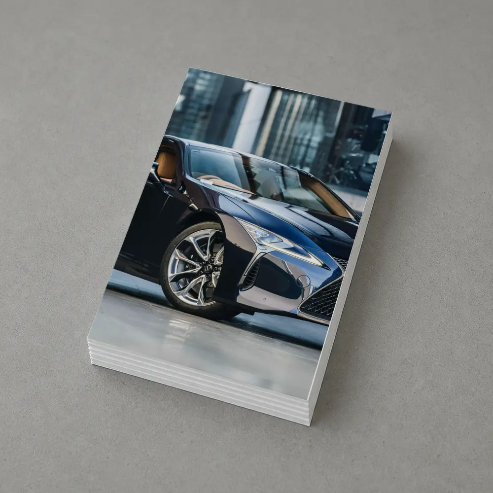 Lexus LC Black Sports Coupe Urban Setting – Postcards