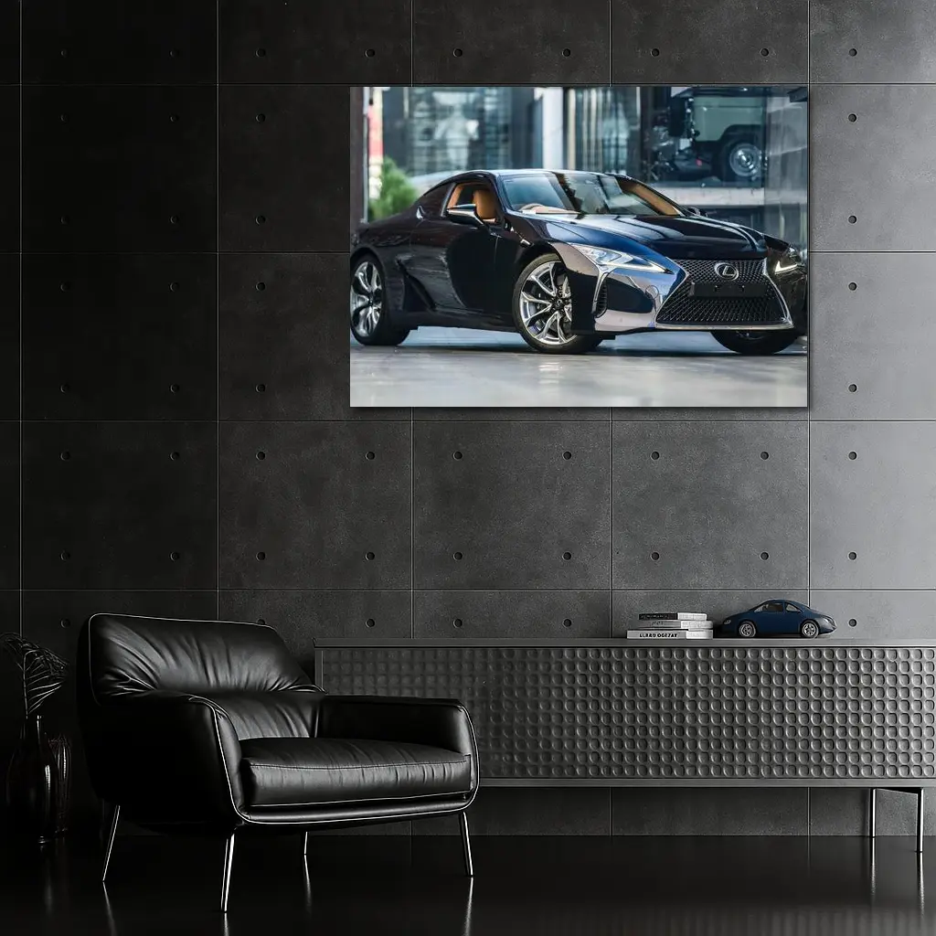 Lexus LC Black Sports Coupe Urban Setting – Wall Art