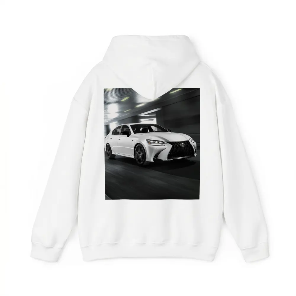 Lexus GS White Sedan Speeding Through Tunnel – Hoodies