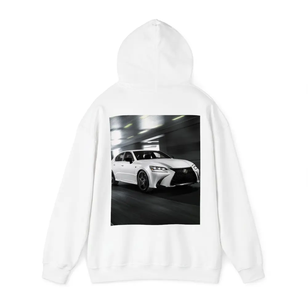 Lexus GS White Sedan Speeding Through Tunnel – Hoodies
