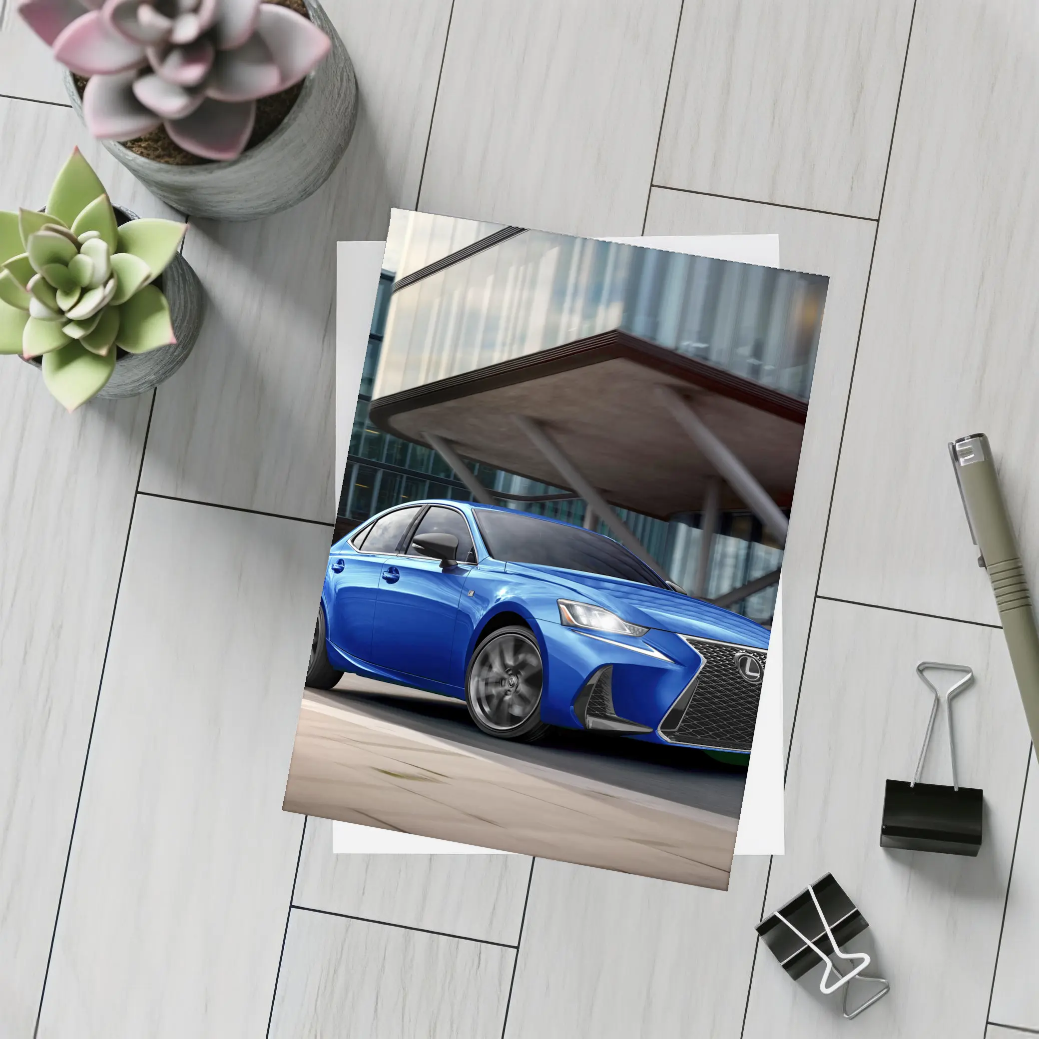 Lexus IS F Sport Blue Urban Street – Postcards