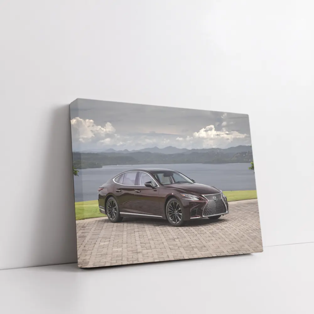Lexus LS Luxury Sedan Lakeside Cloudy Day – Wall Art