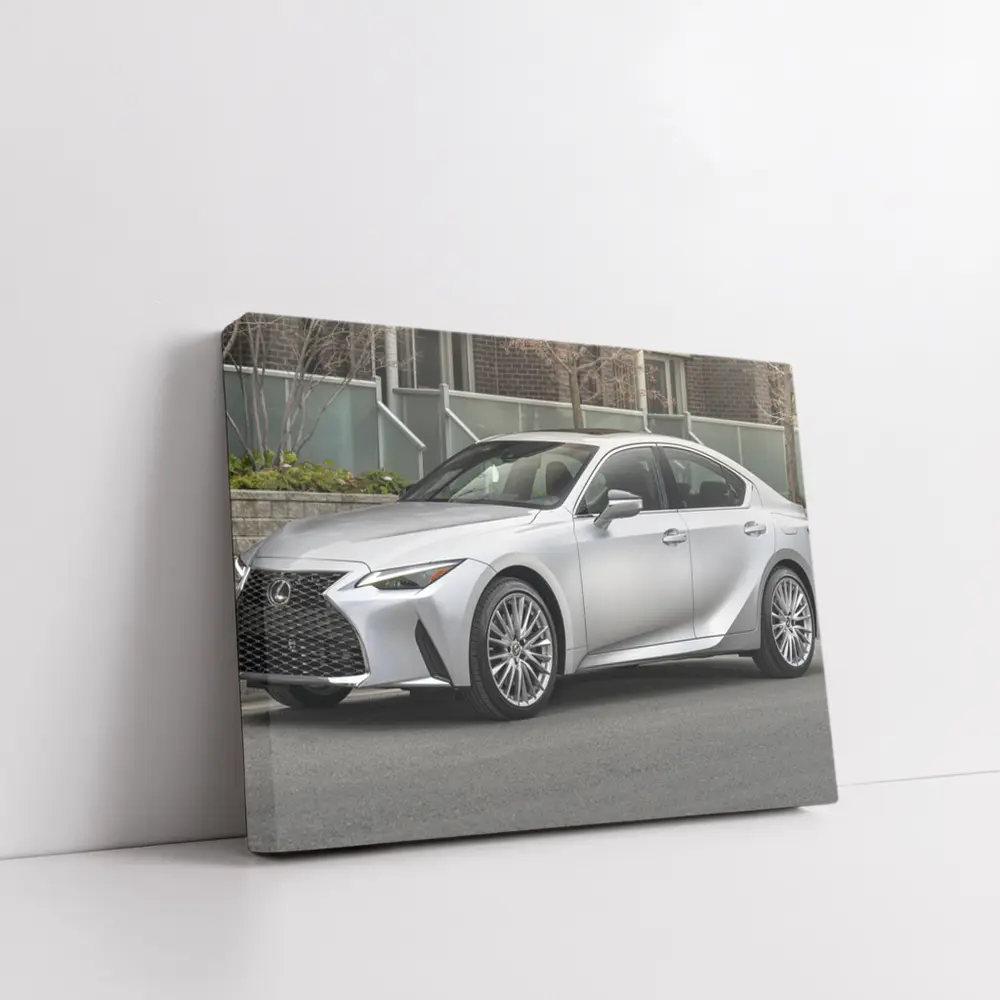 Lexus IS Silver Sedan Urban Street Setting – Wall Art