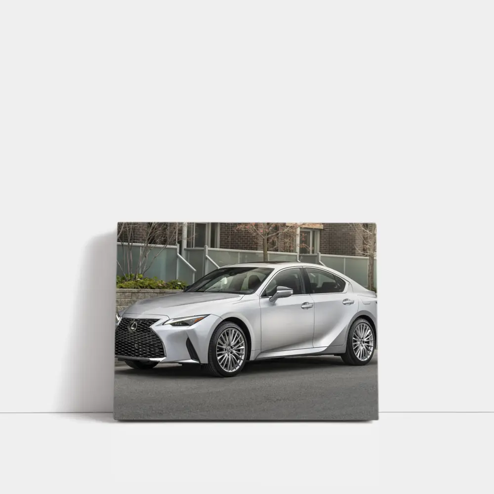 Lexus IS Silver Sedan Urban Street Setting – Wall Art
