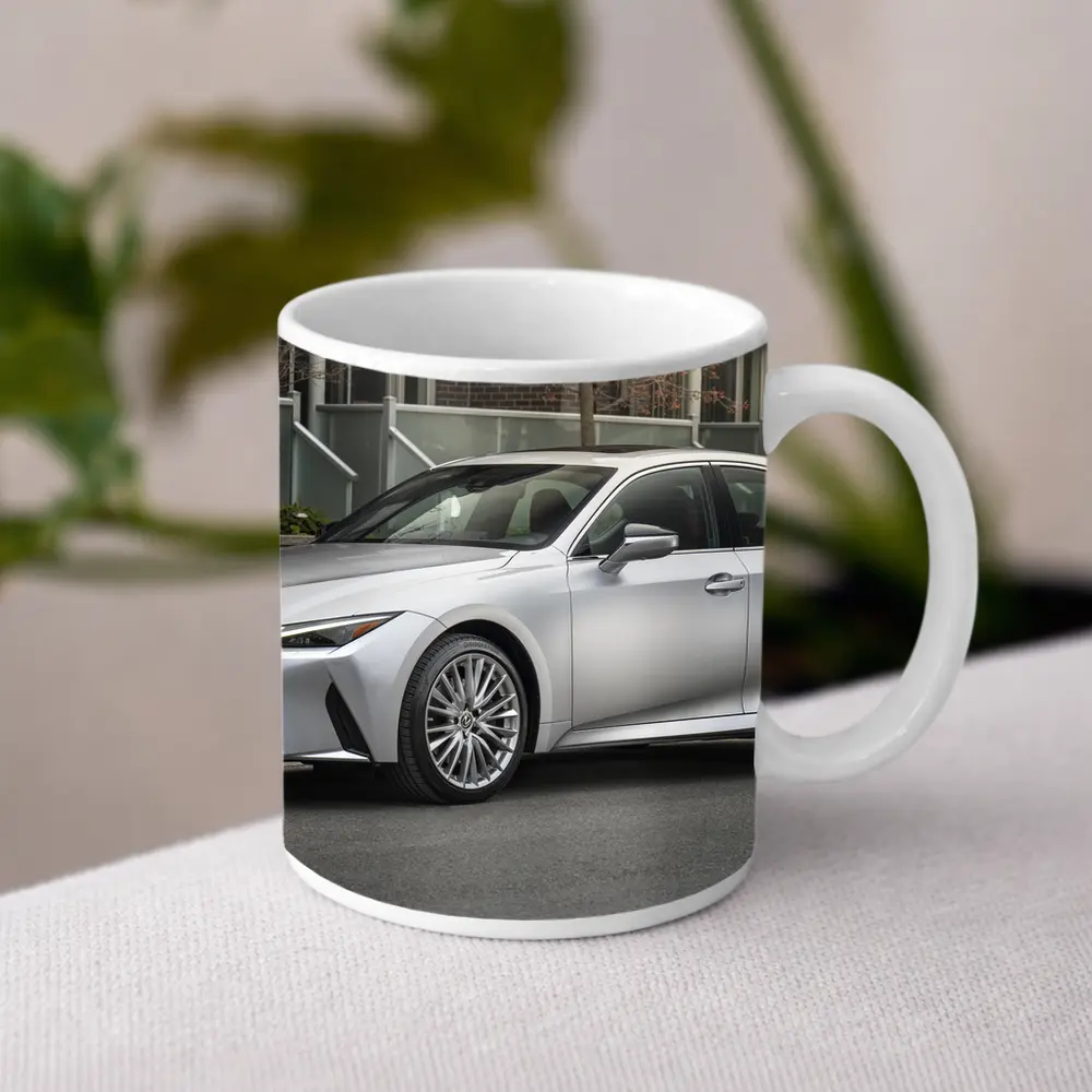 Lexus IS Silver Sedan Urban Street Setting – Mugs