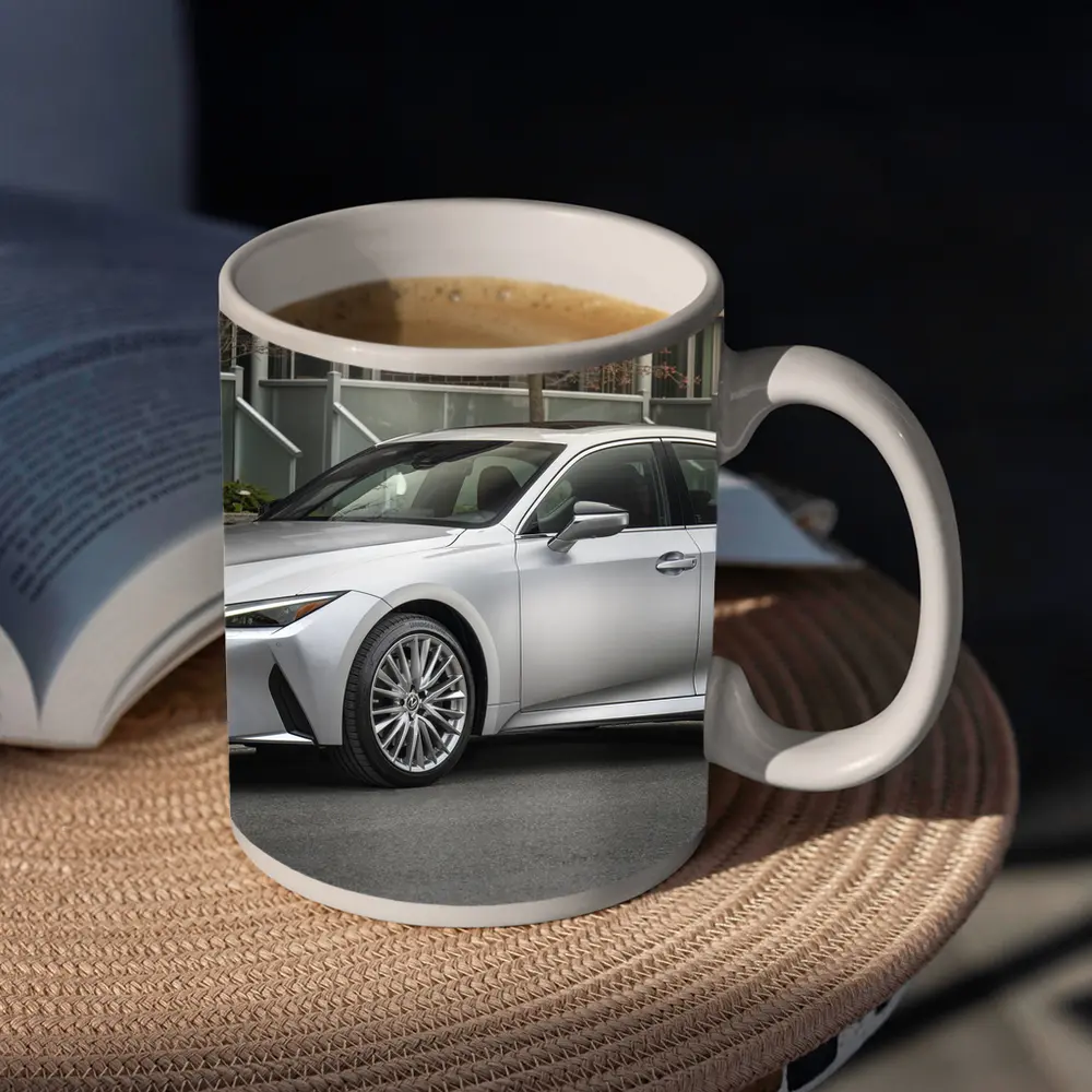 Lexus IS Silver Sedan Urban Street Setting – Mugs