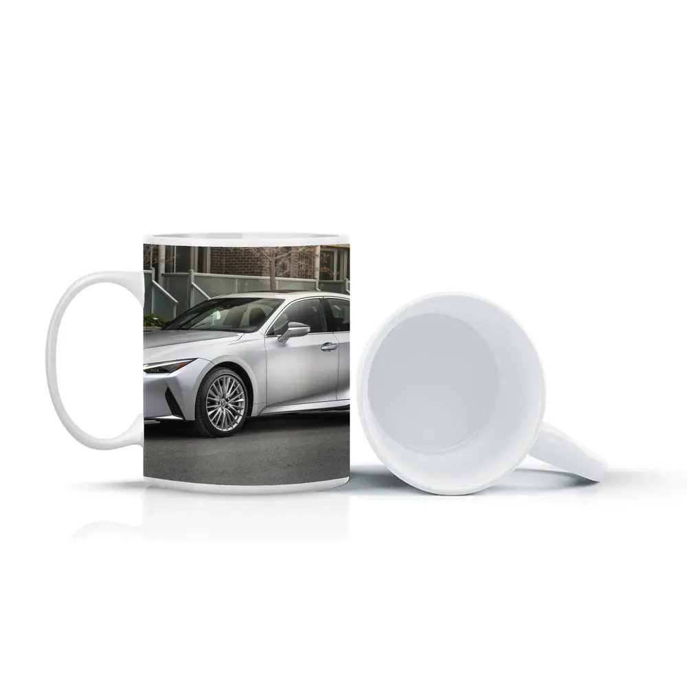 Lexus IS Silver Sedan Urban Street Setting – Mugs