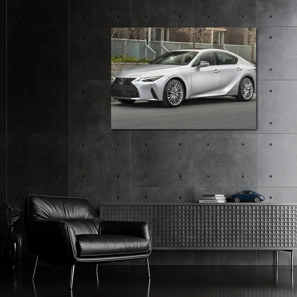 Lexus IS Silver Sedan Urban Street Setting – Wall Art
