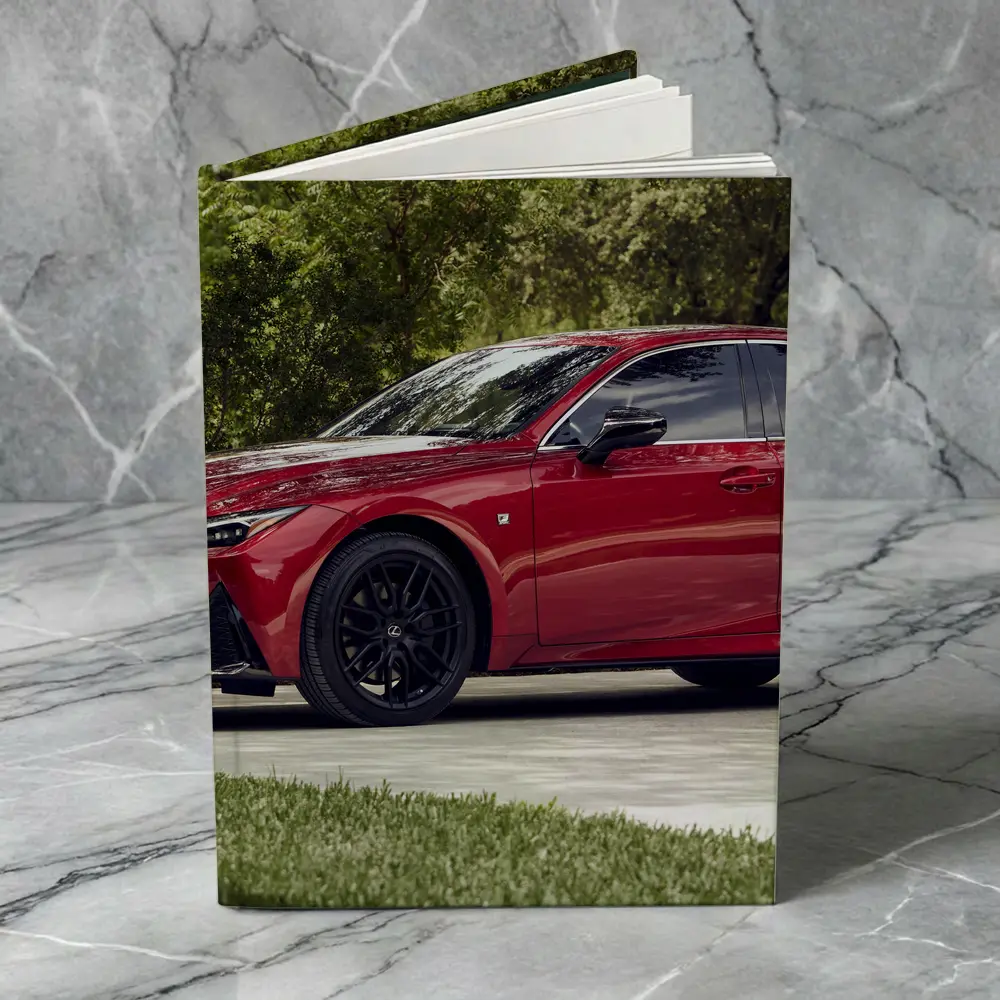 Lexus IS Red Sedan Driveway Trees – Notebooks