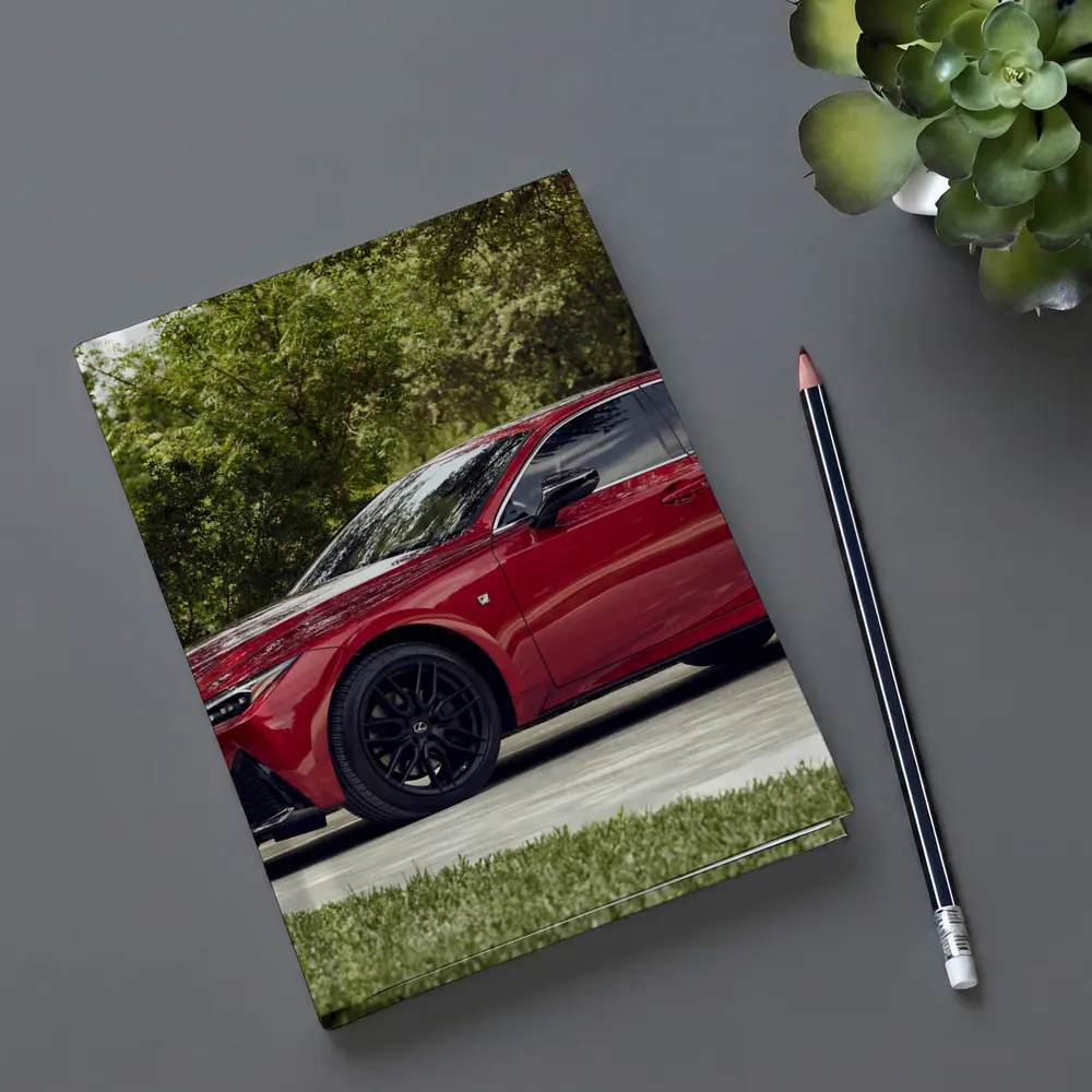Lexus IS Red Sedan Driveway Trees – Notebooks