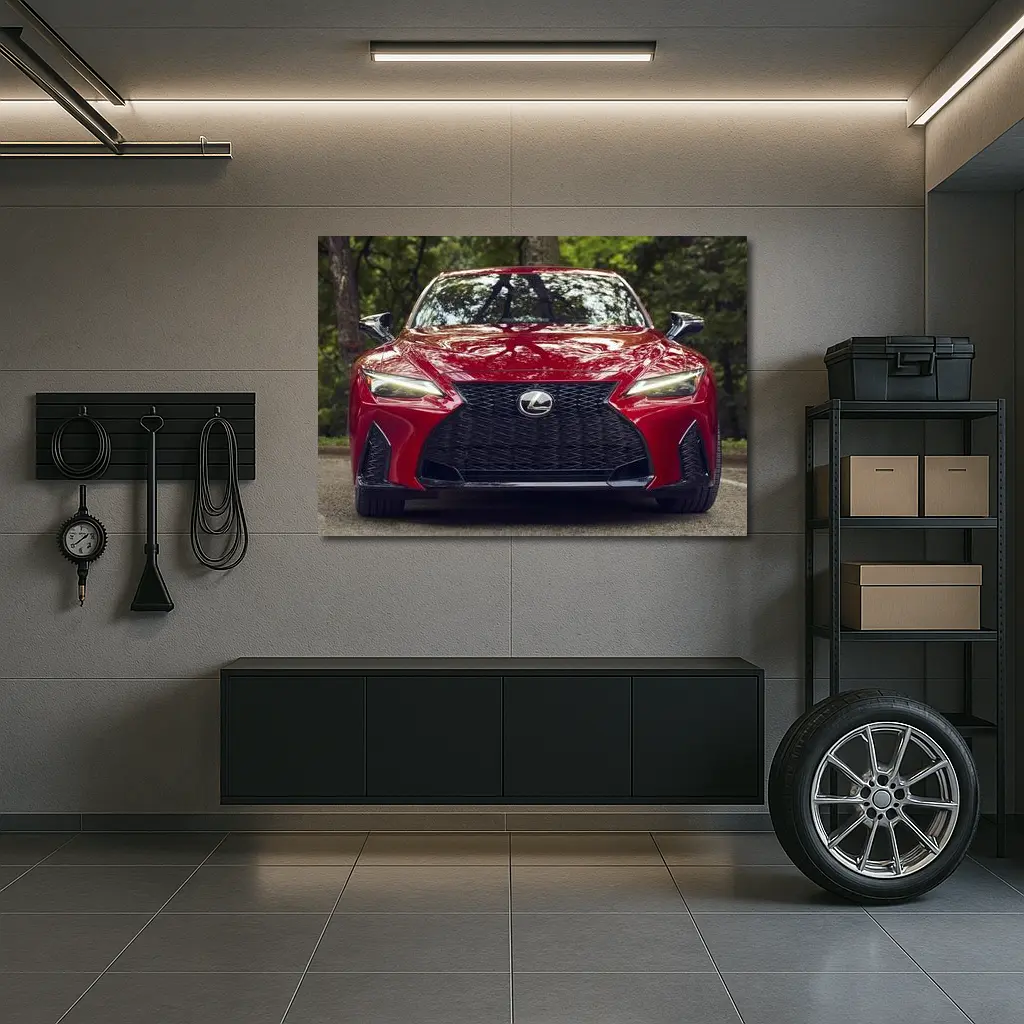 Lexus IS Front View Forest Background – Wall Art