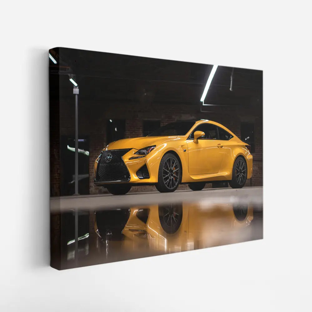 Lexus RC F Yellow Sports Car Indoor Garage – Wall Art