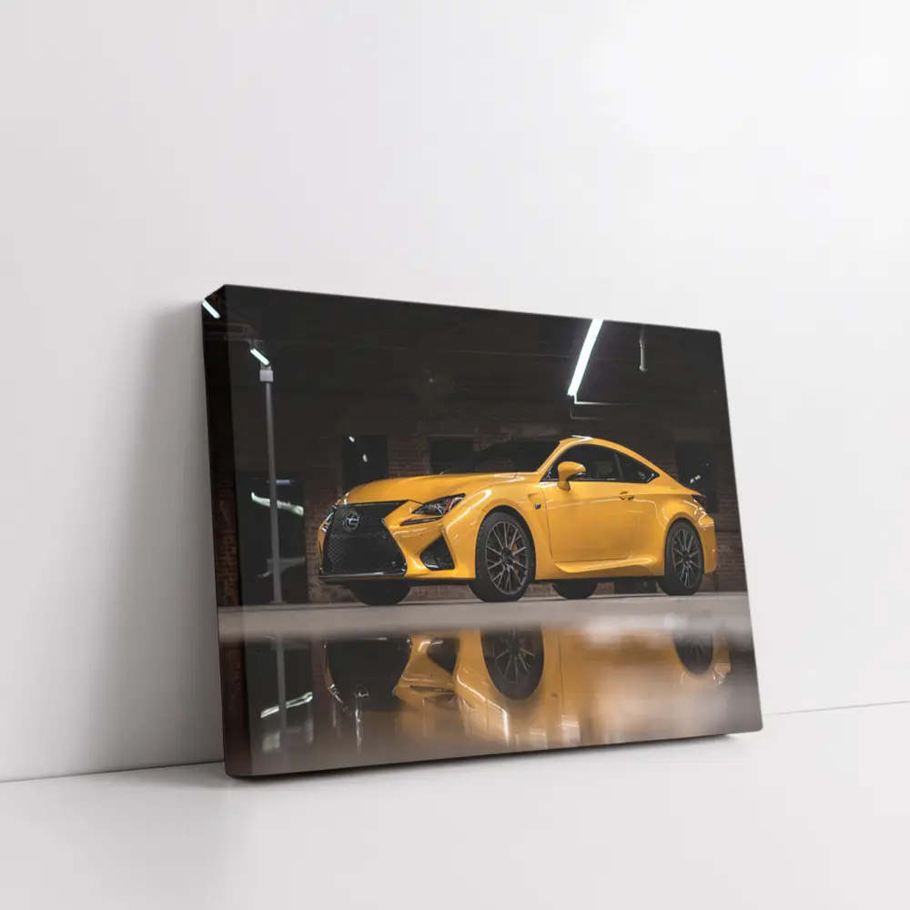 Lexus RC F Yellow Sports Car Indoor Garage – Wall Art