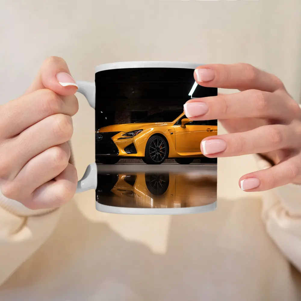 Lexus RC F Yellow Sports Car Indoor Garage – Mugs