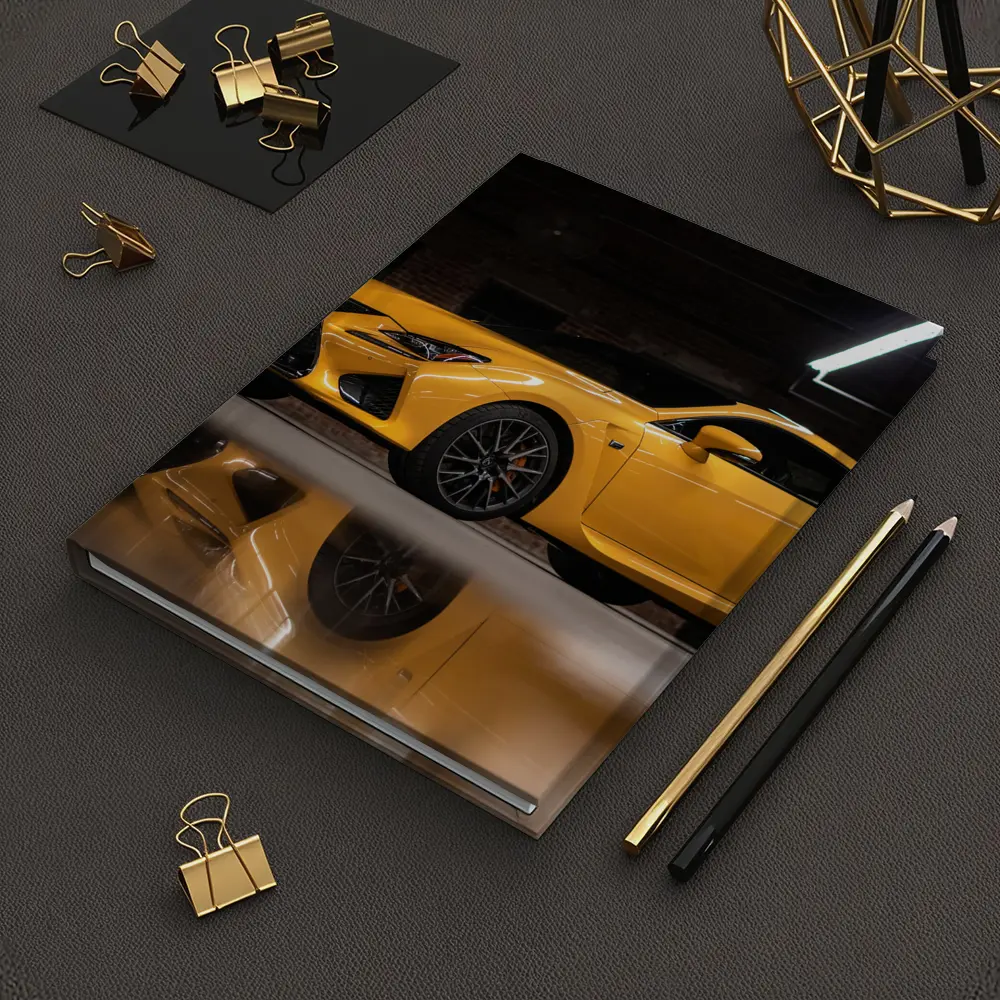 Lexus RC F Yellow Sports Car Indoor Garage – Notebooks