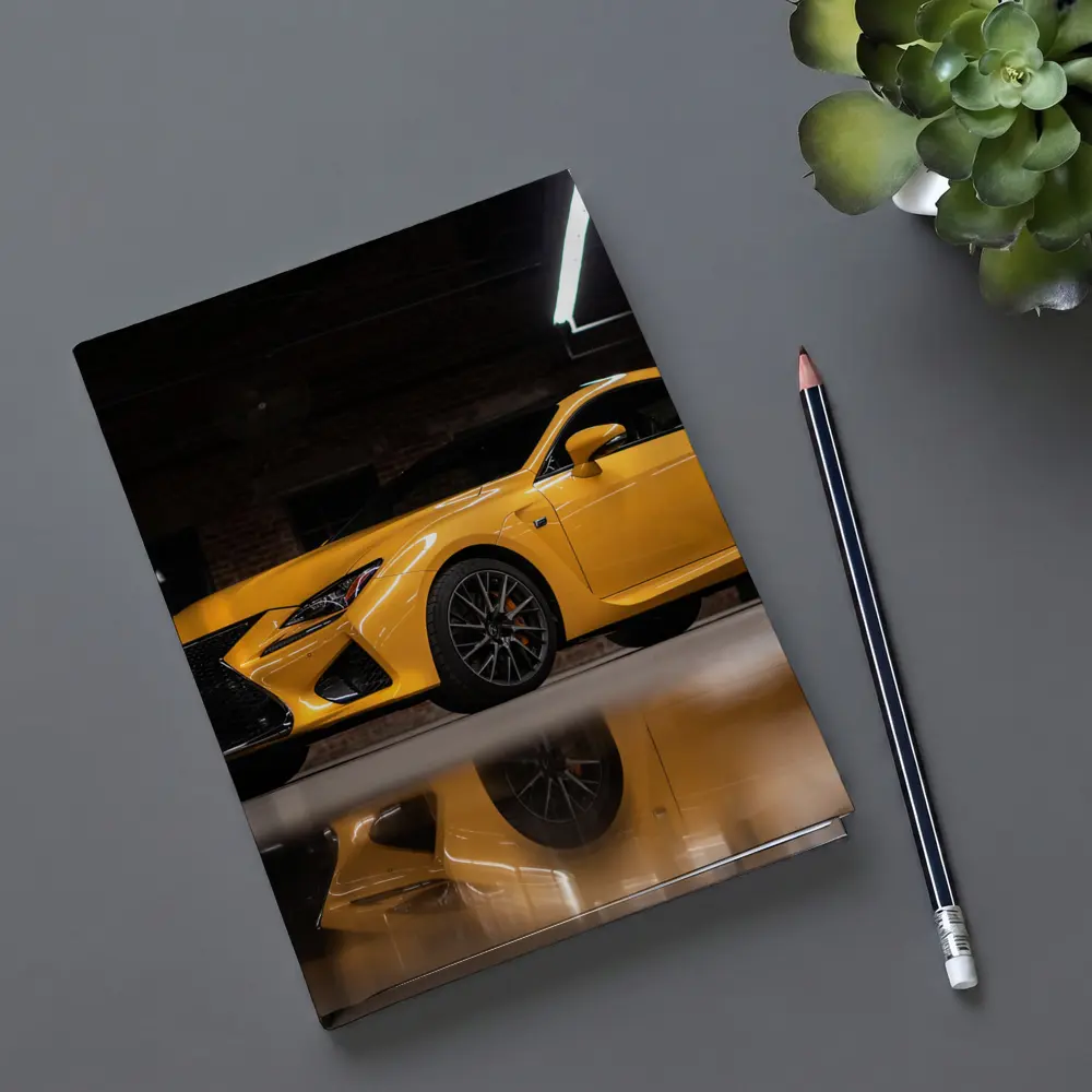 Lexus RC F Yellow Sports Car Indoor Garage – Notebooks