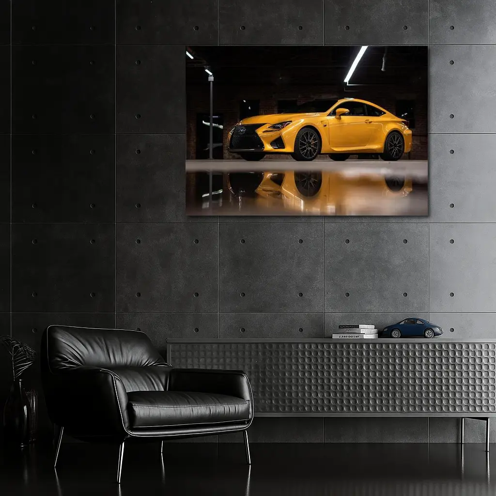 Lexus RC F Yellow Sports Car Indoor Garage – Wall Art