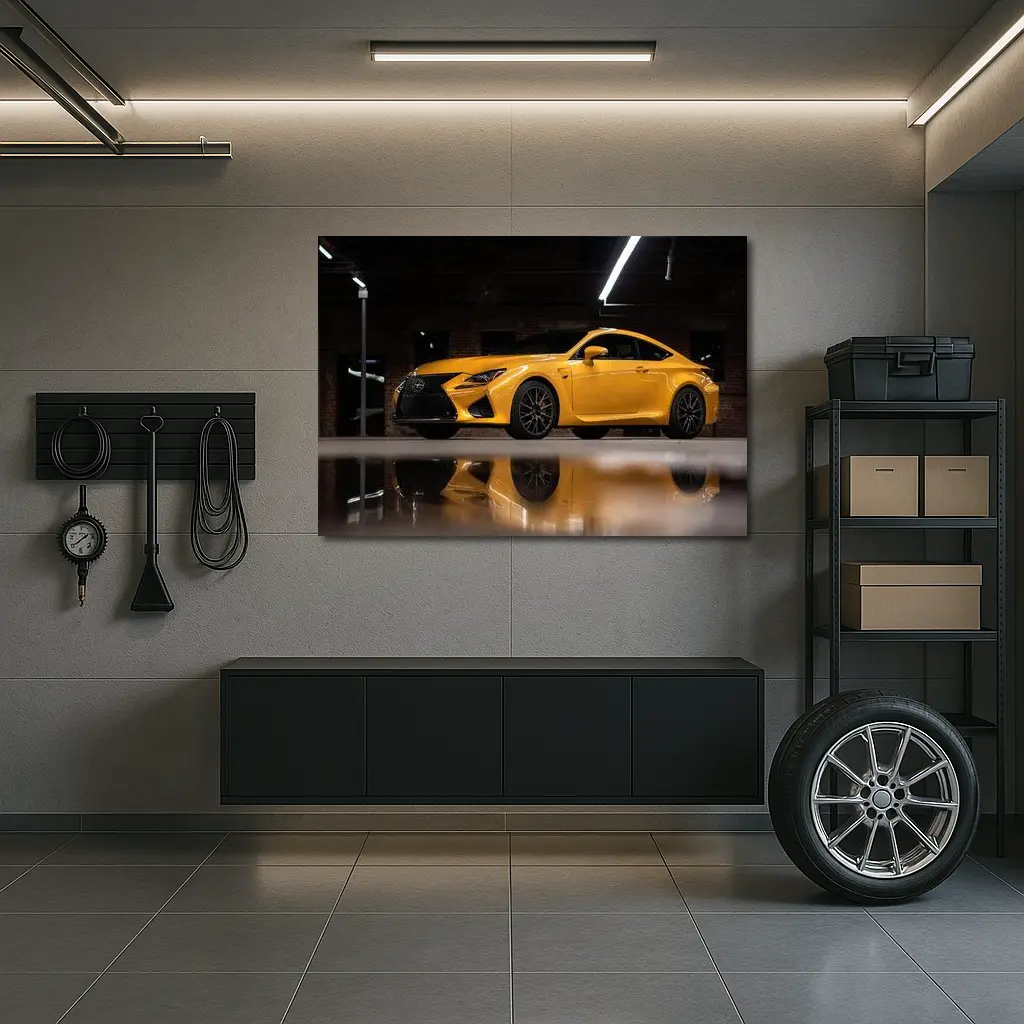 Lexus RC F Yellow Sports Car Indoor Garage – Wall Art