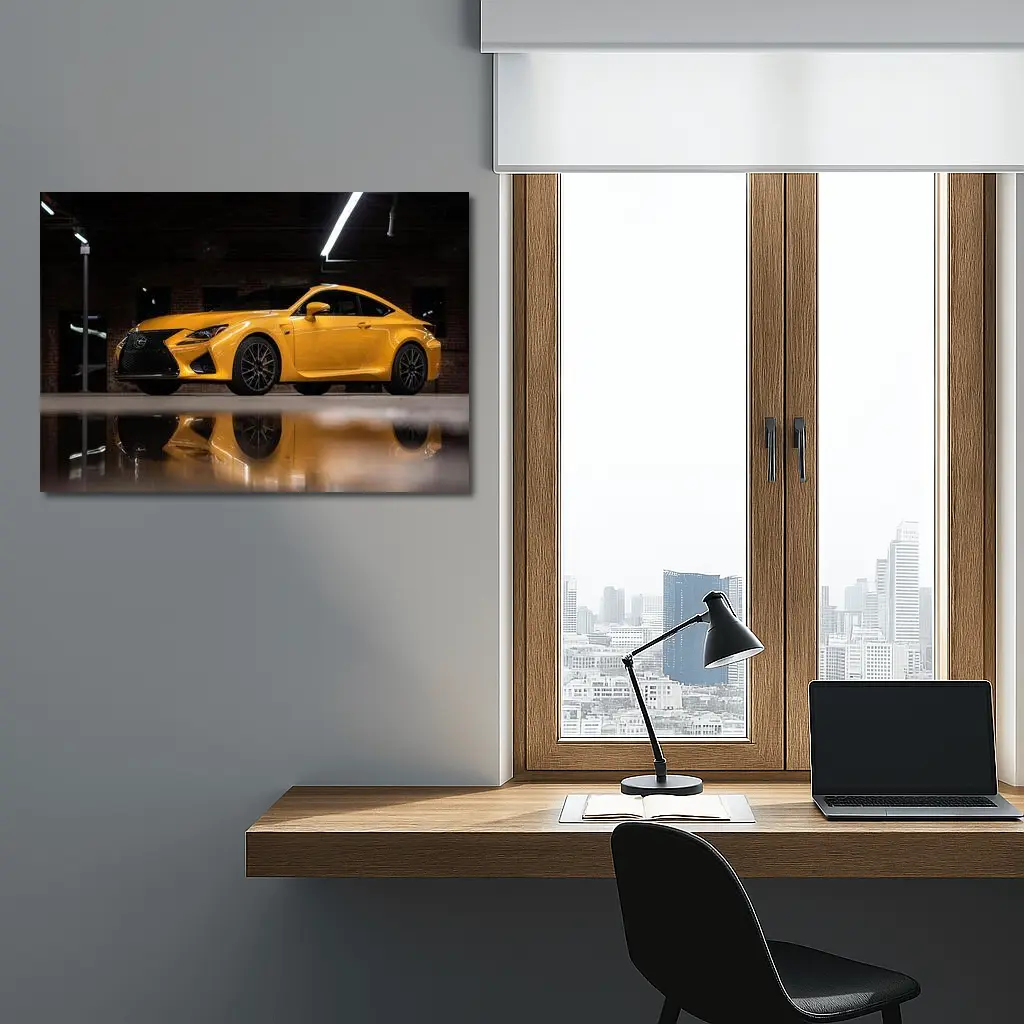 Lexus RC F Yellow Sports Car Indoor Garage – Wall Art
