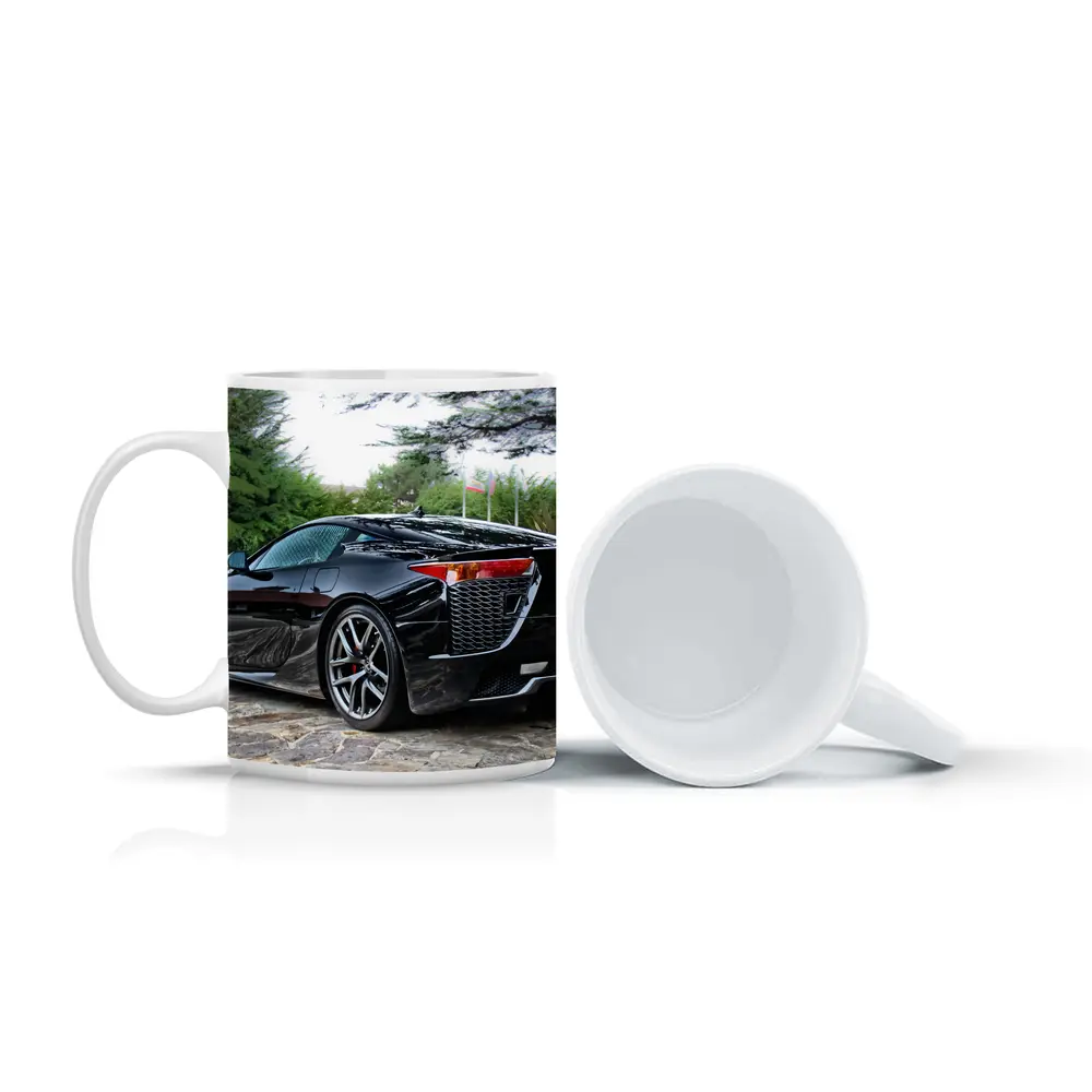 Black Lexus LFA Supercar Courtyard Setting – Mugs