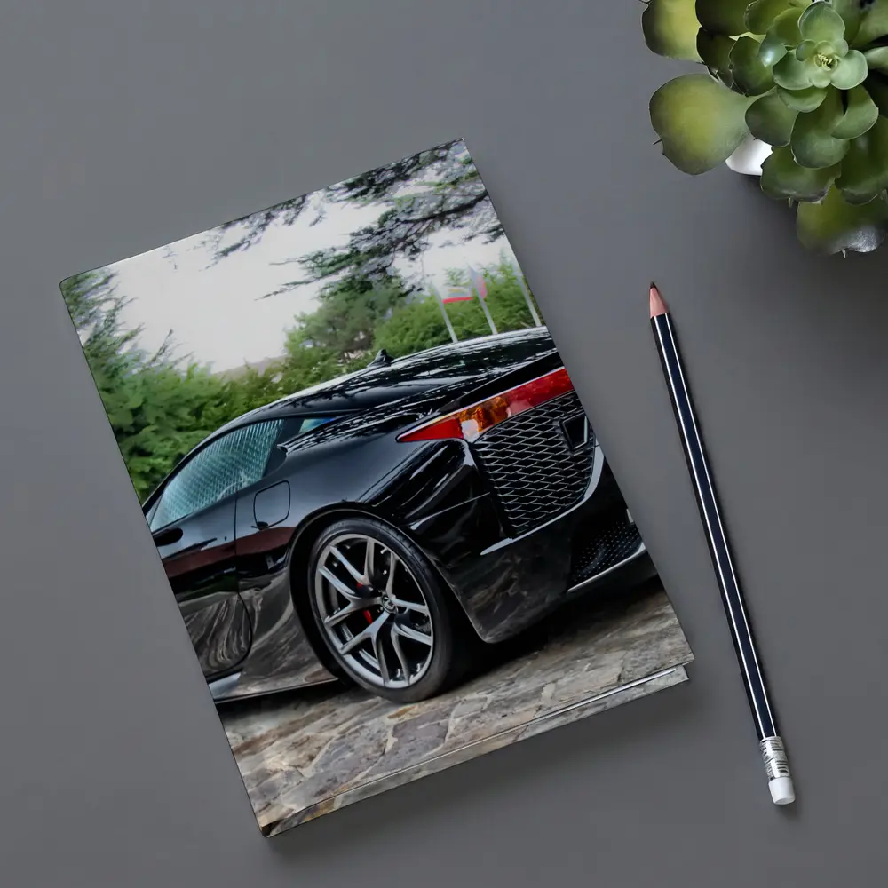 Black Lexus LFA Supercar Courtyard Setting – Notebooks