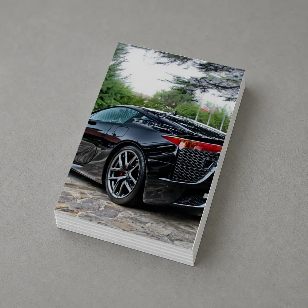 Black Lexus LFA Supercar Courtyard Setting – Postcards