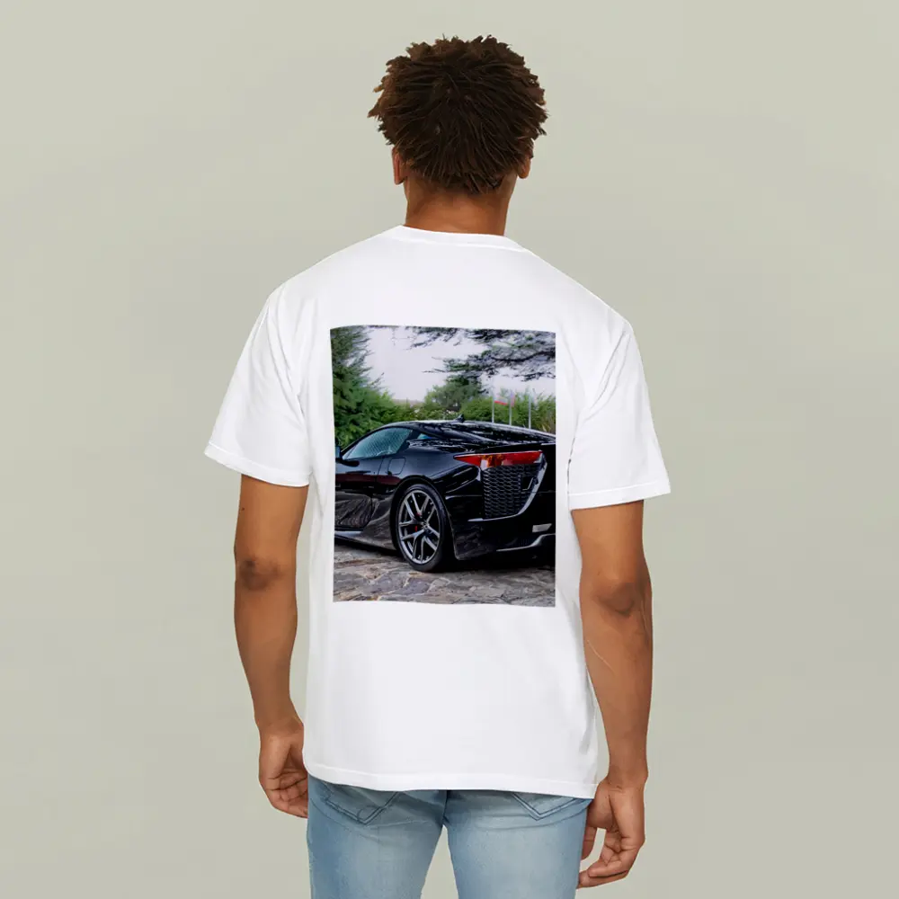Black Lexus LFA Supercar Courtyard Setting – T-Shirts
