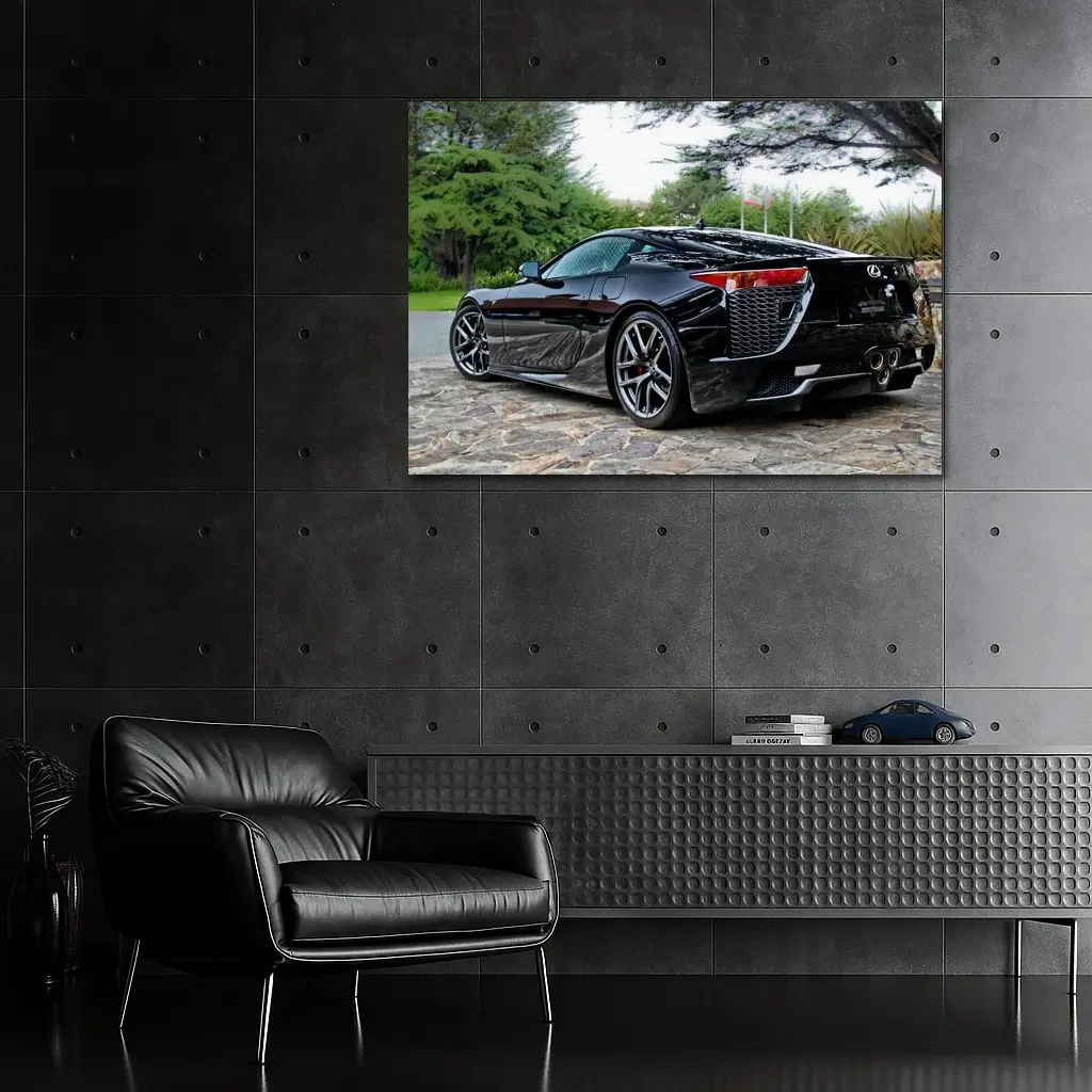 Black Lexus LFA Supercar Courtyard Setting – Wall Art