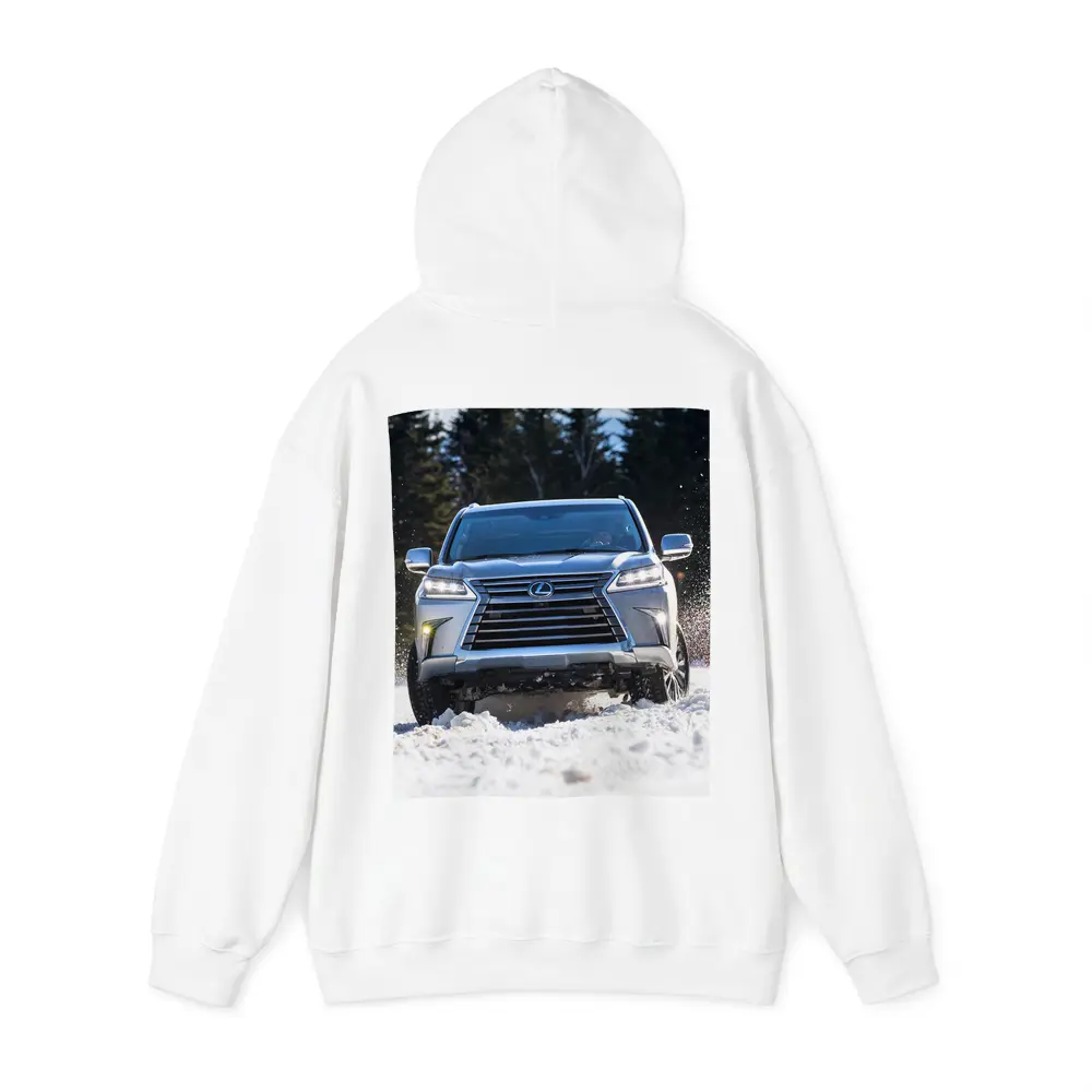 Lexus LX Driving Through Snow Winter Forest – Hoodies