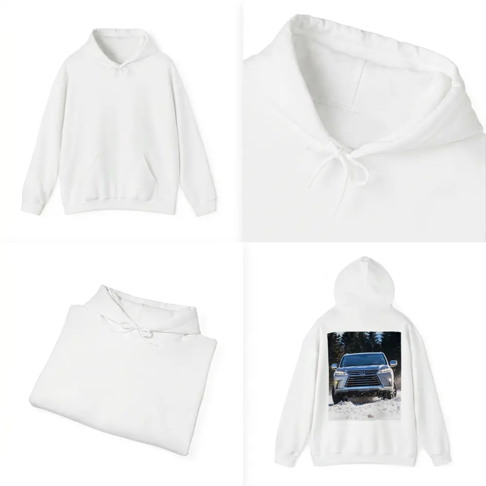 Lexus LX Driving Through Snow Winter Forest – Hoodies
