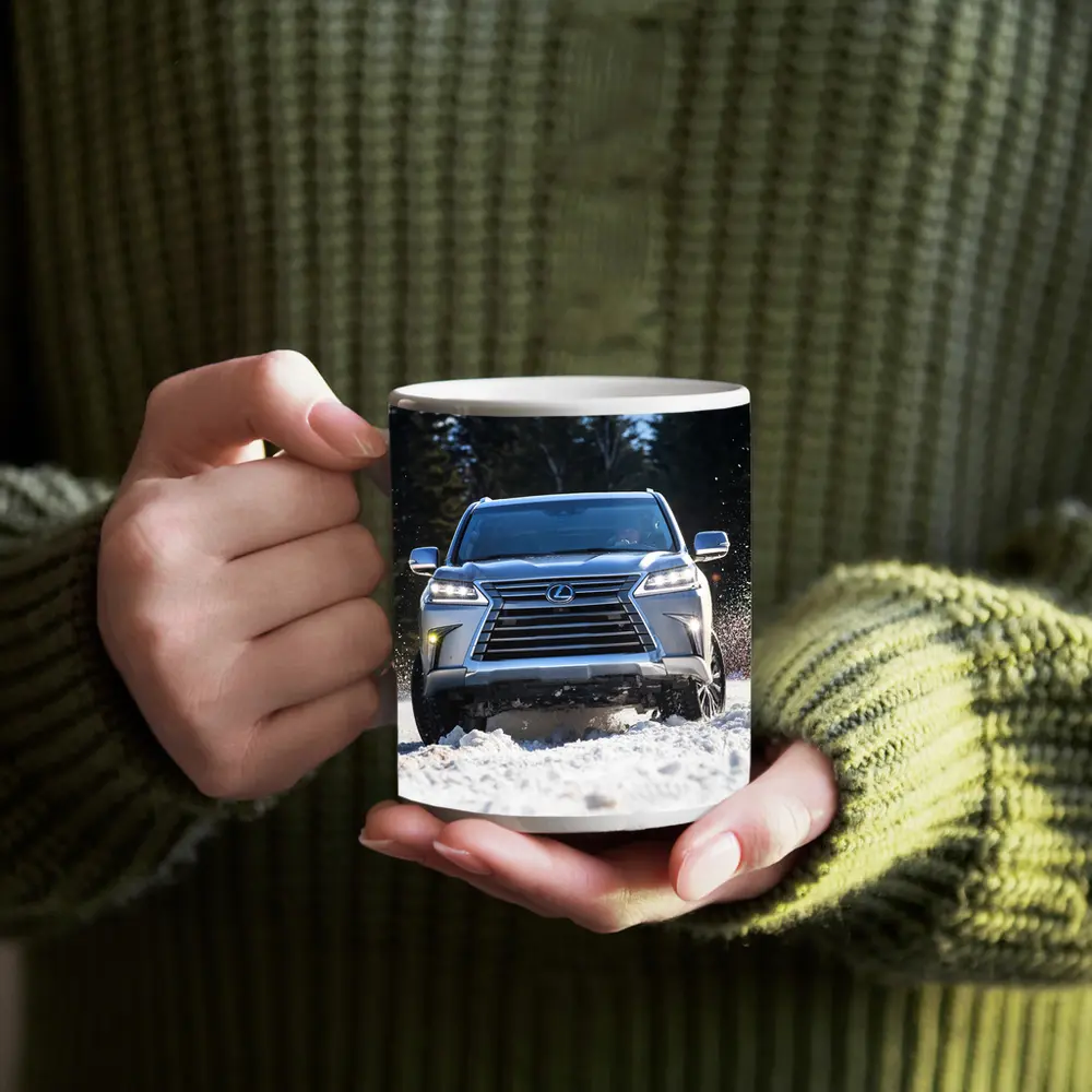 Lexus LX Driving Through Snow Winter Forest – Mugs