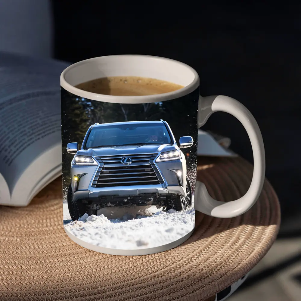 Lexus LX Driving Through Snow Winter Forest – Mugs