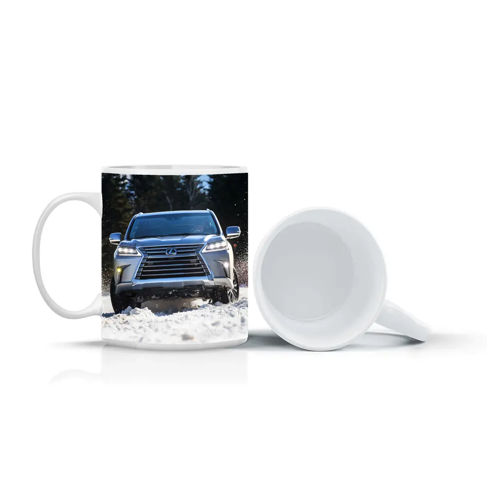 Lexus LX Driving Through Snow Winter Forest – Mugs