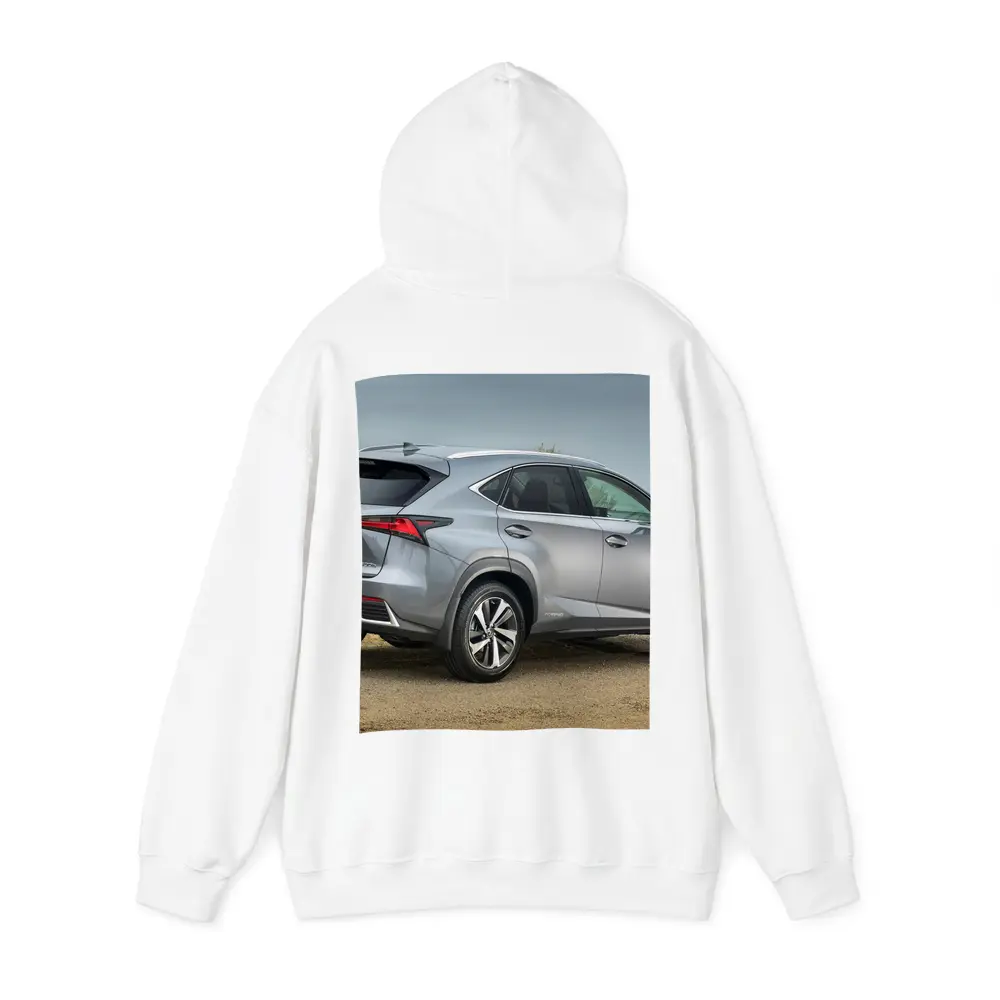 Lexus NX Hybrid Silver SUV Coastal Setting – Hoodies