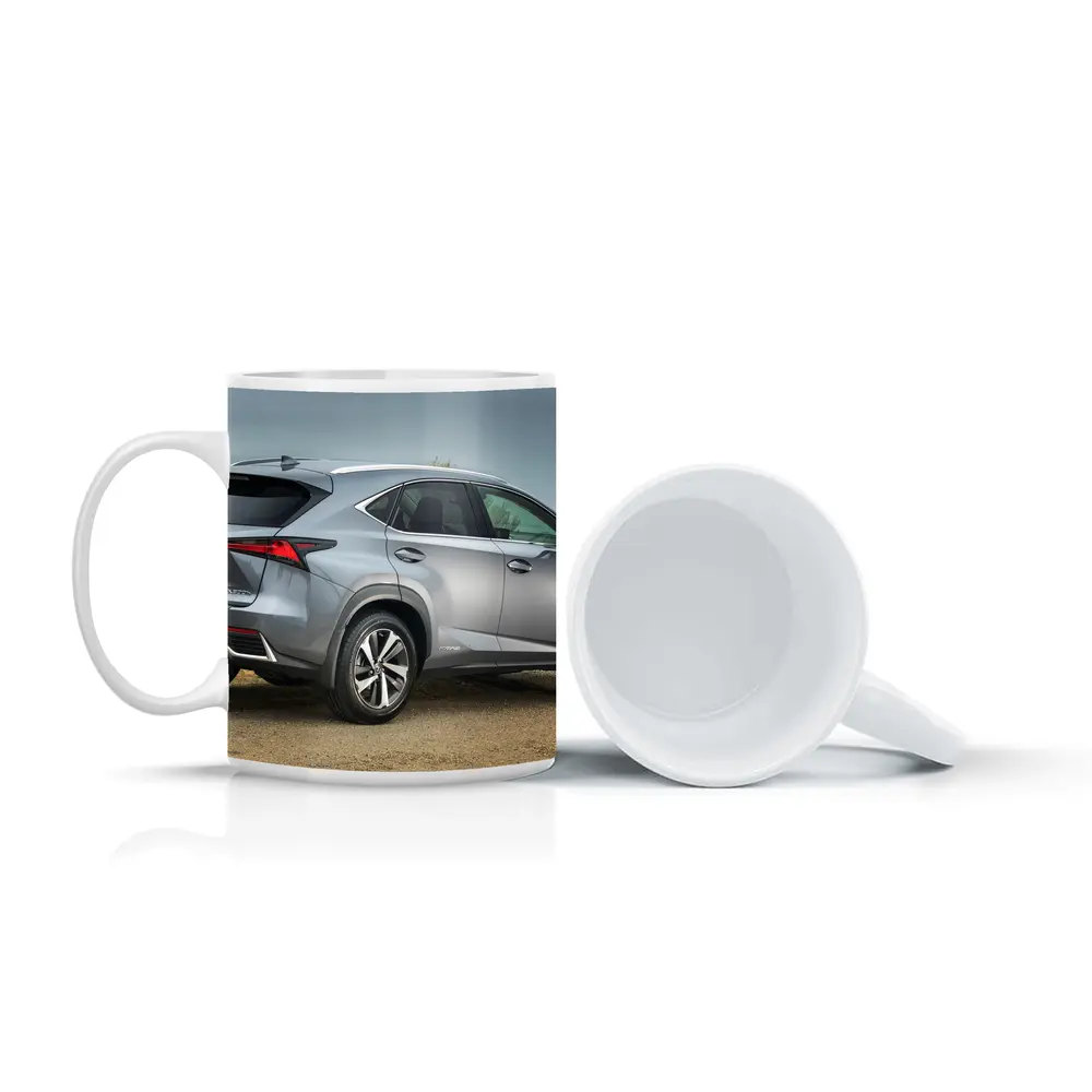 Lexus NX Hybrid Silver SUV Coastal Setting – Mugs