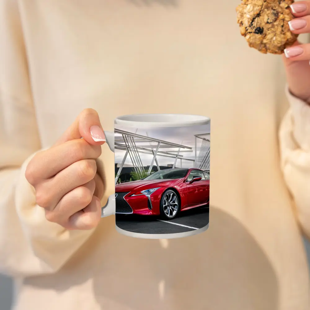 Lexus LC Red Coupe Urban Parking Lot – Mugs