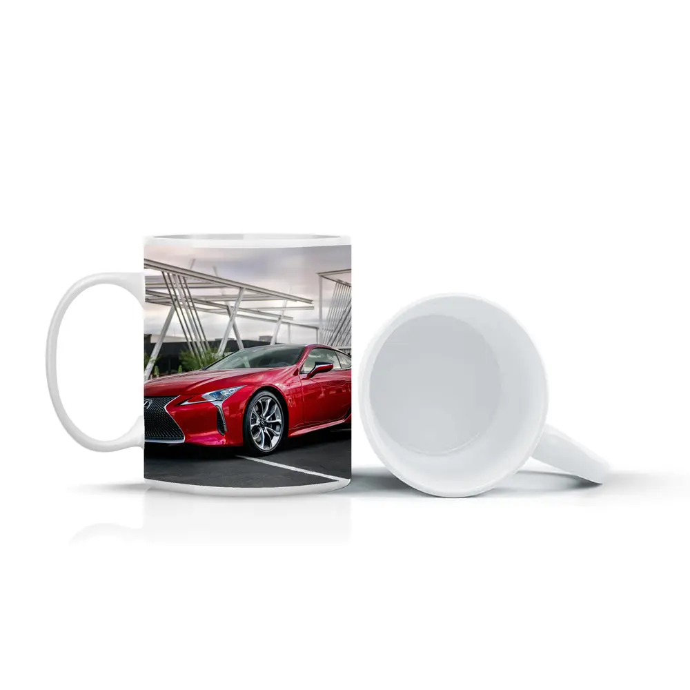 Lexus LC Red Coupe Urban Parking Lot – Mugs
