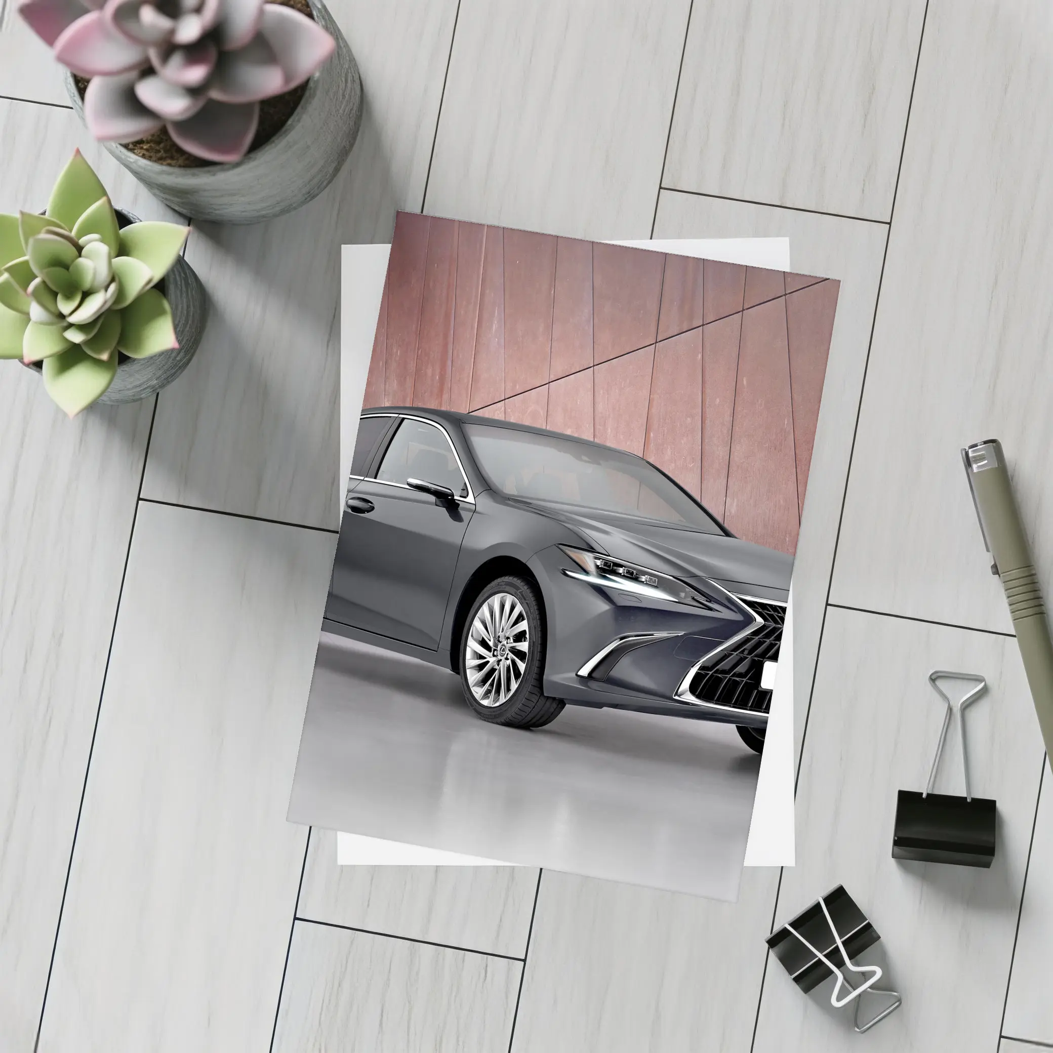 Lexus ES Sedan Dark Gray Studio Background – Postcards