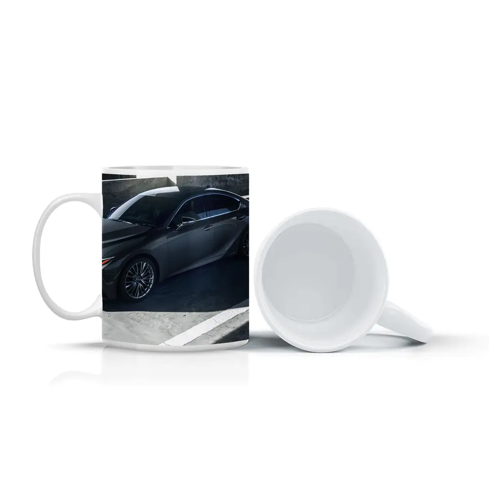 Lexus IS Sedan Parked Urban Concrete Setting – Mugs