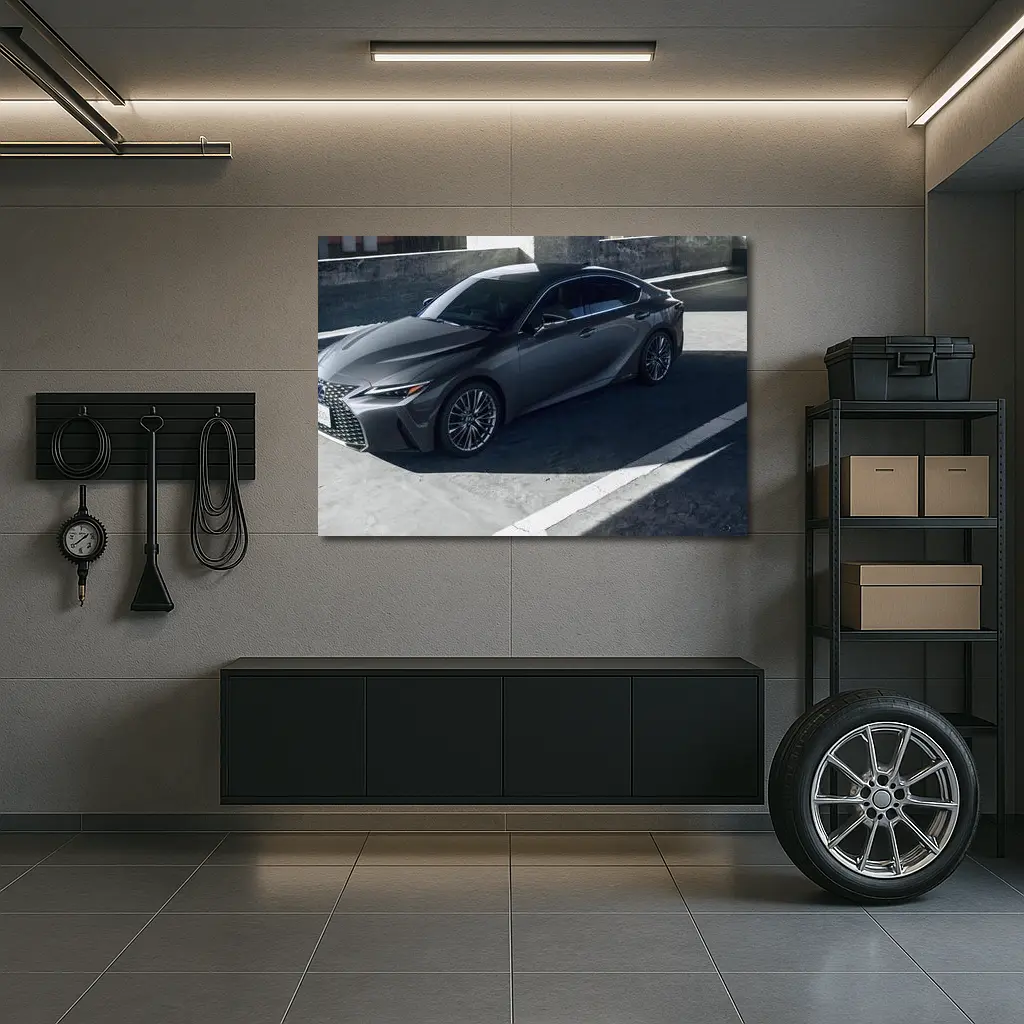 Lexus IS Sedan Parked Urban Concrete Setting – Wall Art