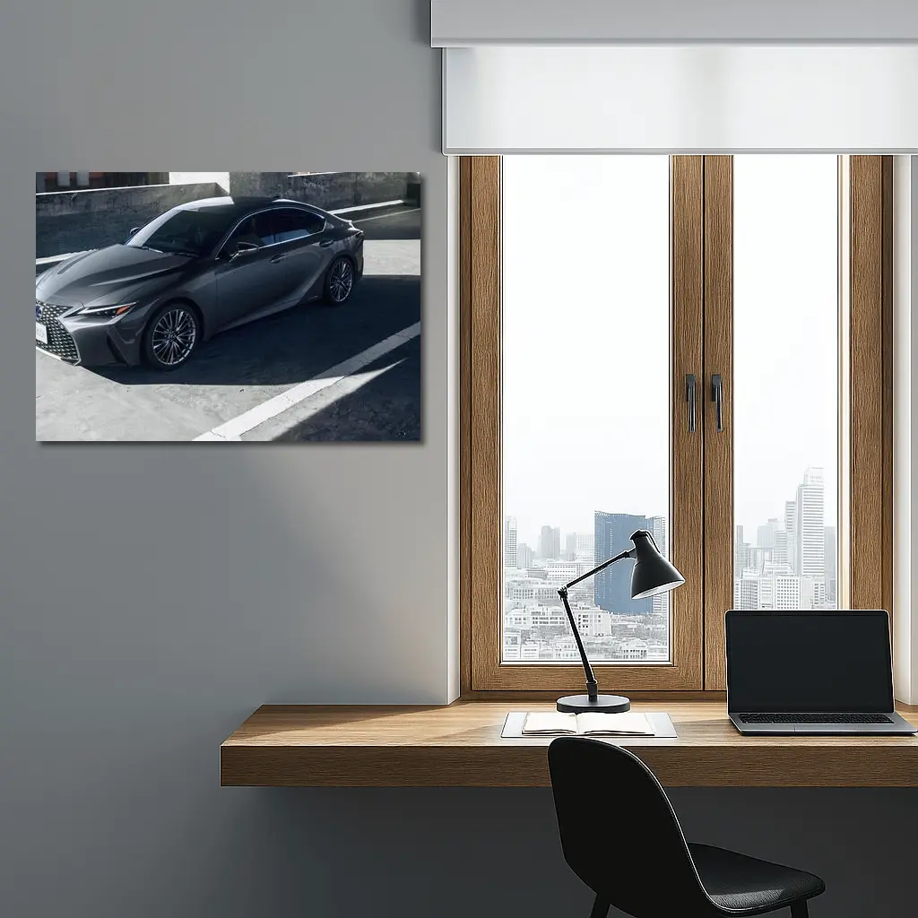 Lexus IS Sedan Parked Urban Concrete Setting – Wall Art