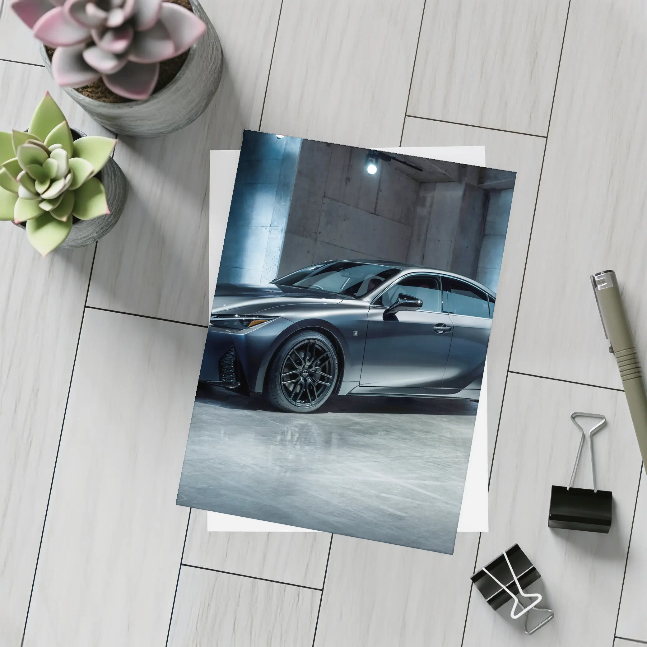 Lexus IS Dark Garage Moody Night – Postcards