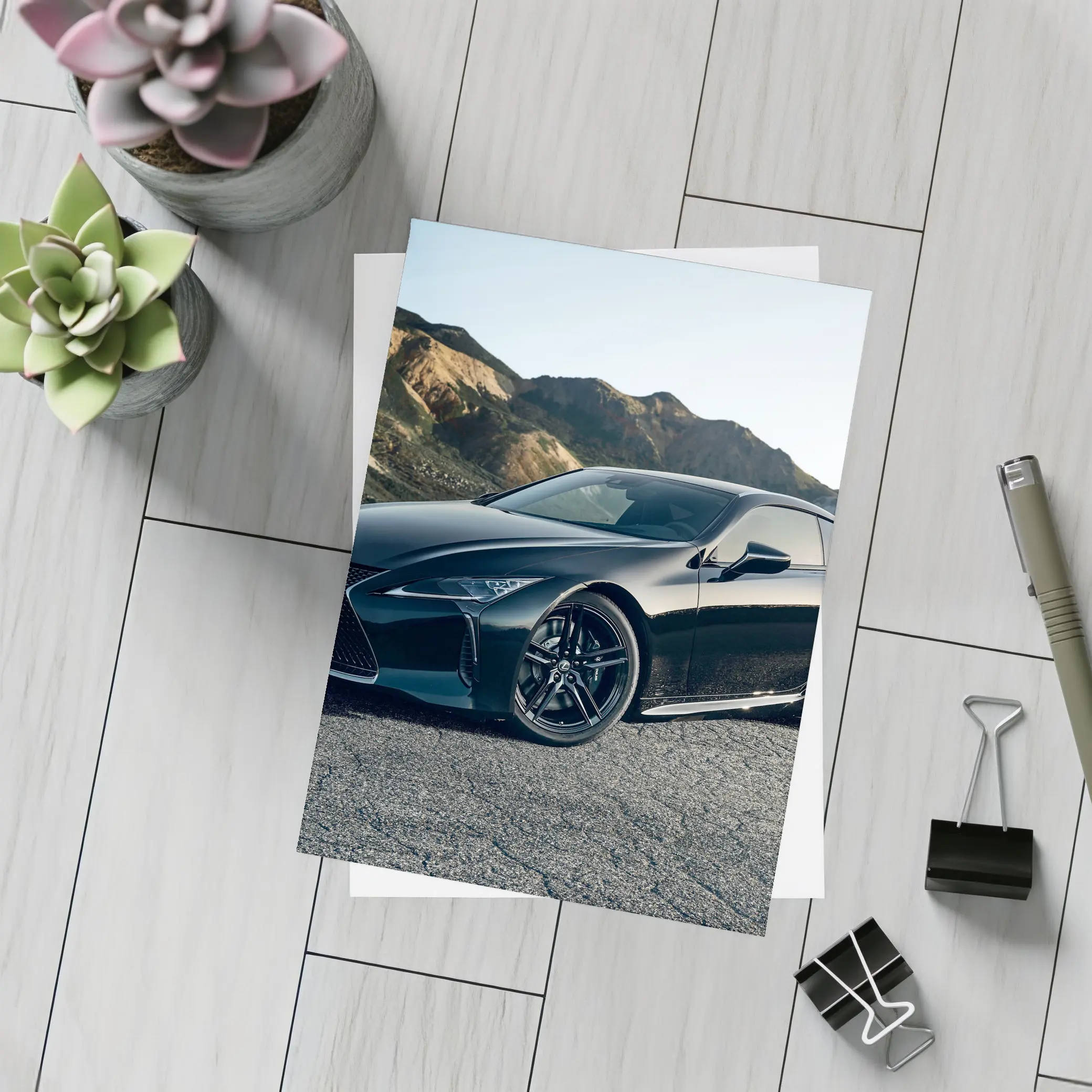Lexus LC 500 Black Coupe Mountain Road – Postcards